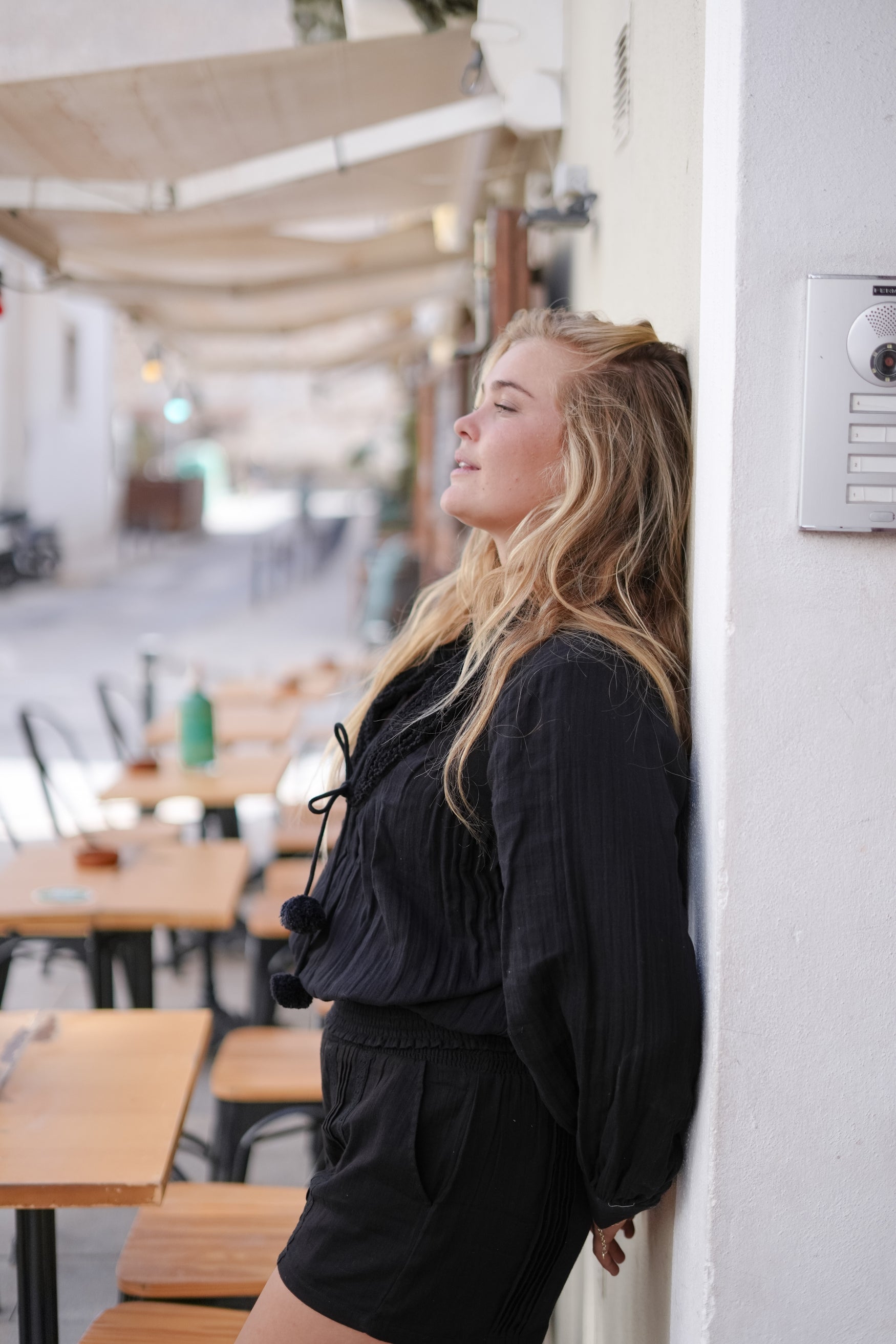 Bohemian blouse in black van ibzmode, Brands of Ibiza