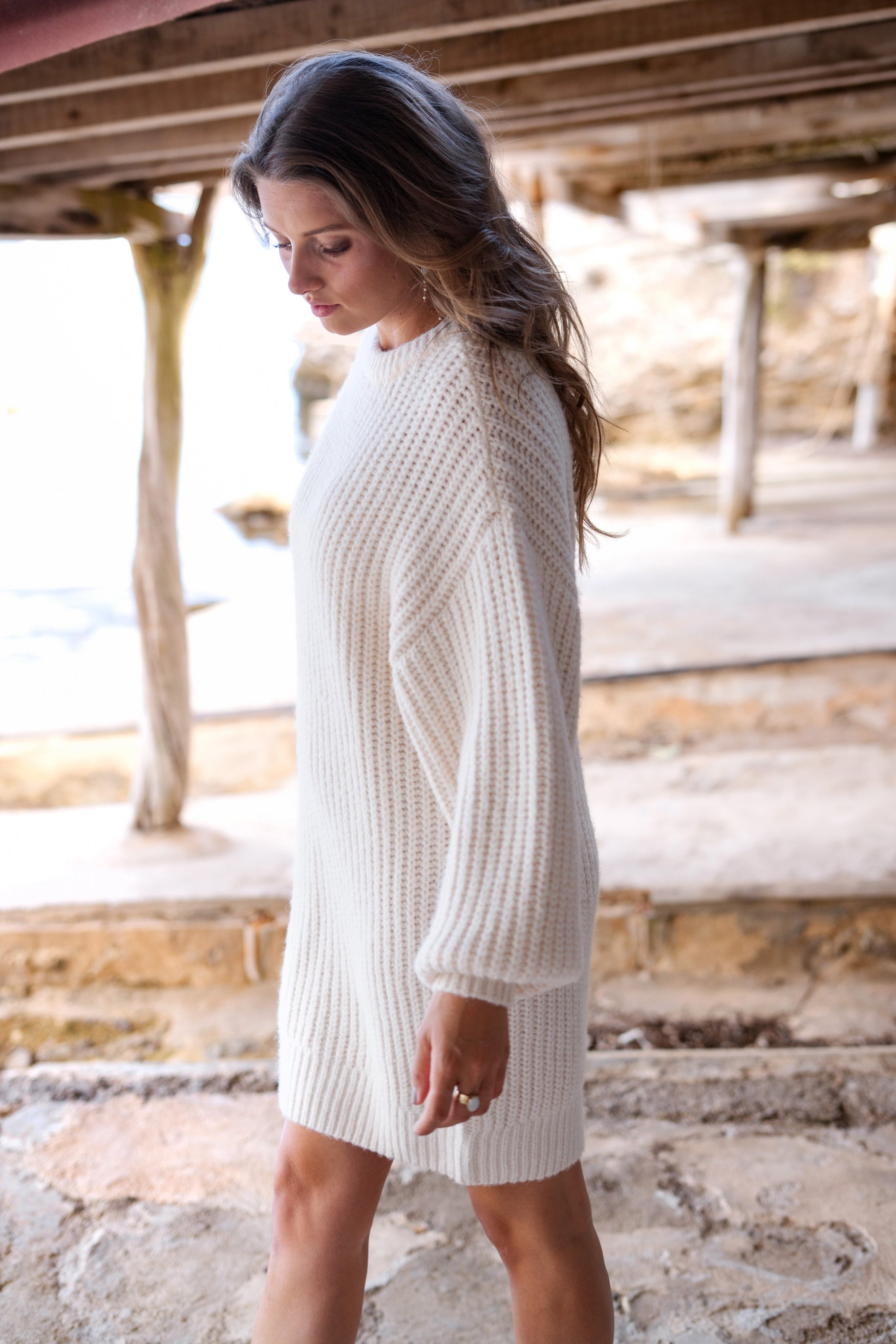 Bohemian jurk in ecru van ibzmode, Brands of Ibiza