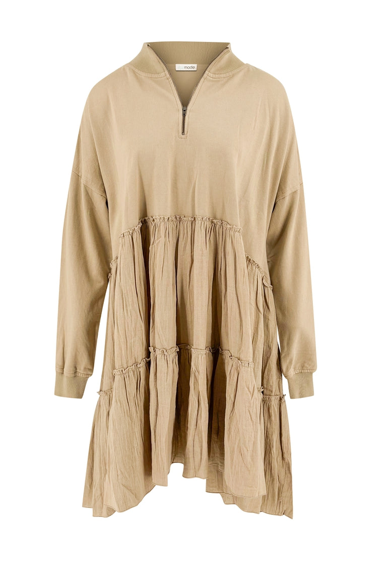 Bohemian jurk in taupe van ibzmode, Brands of Ibiza