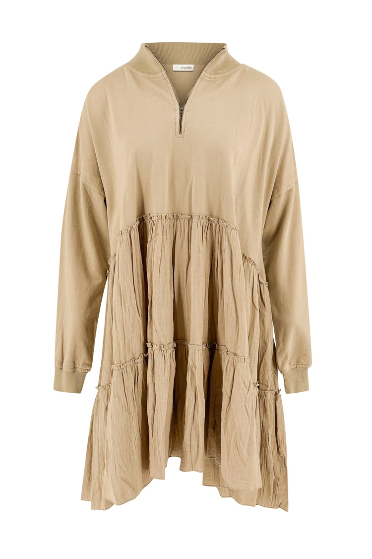 Bohemian jurk in taupe van ibzmode, Brands of Ibiza