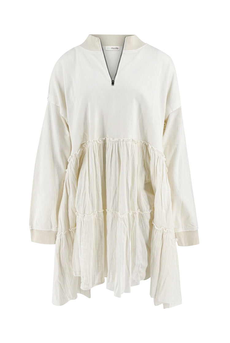 Bohemian jurk in ecru van ibzmode, Brands of Ibiza