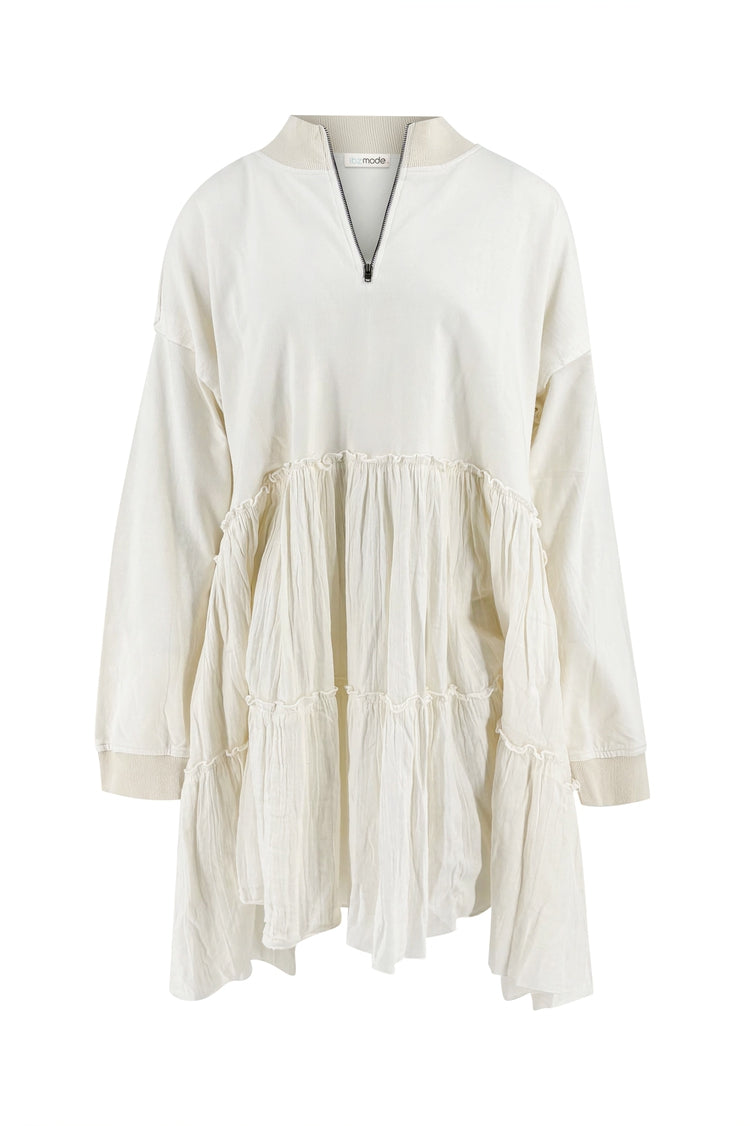 Bohemian jurk in ecru van ibzmode, Brands of Ibiza