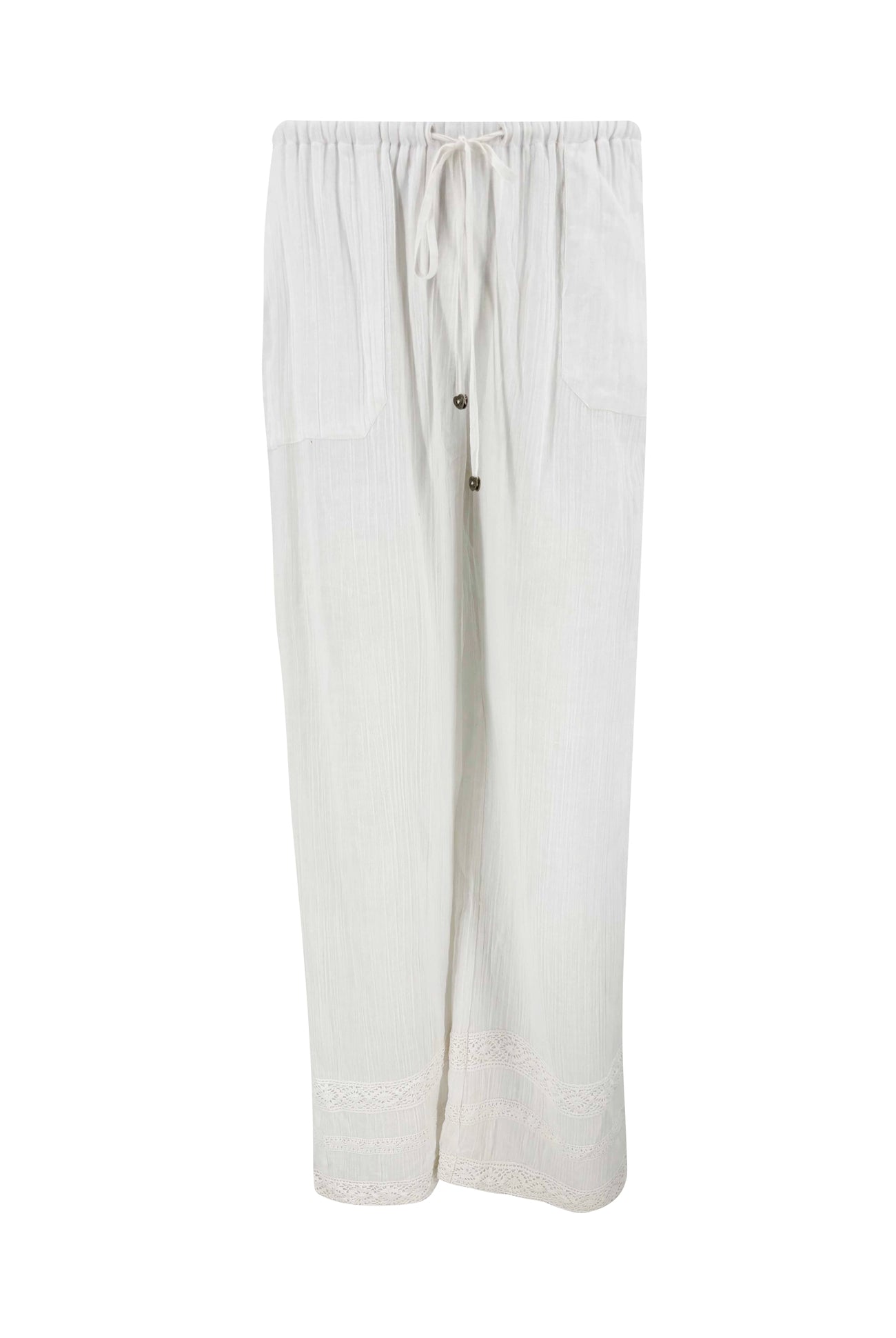 Isla Ibiza white bohemian pants Vejer relaxed fit