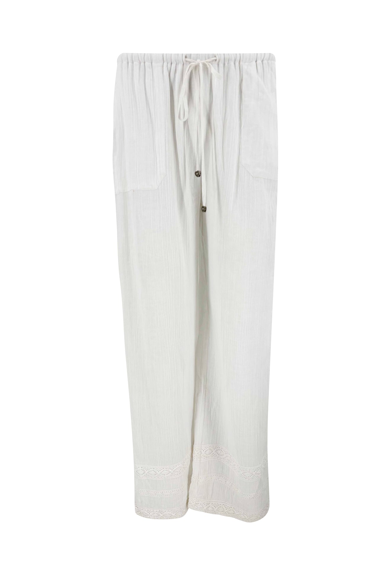 Isla Ibiza white bohemian pants Vejer relaxed fit