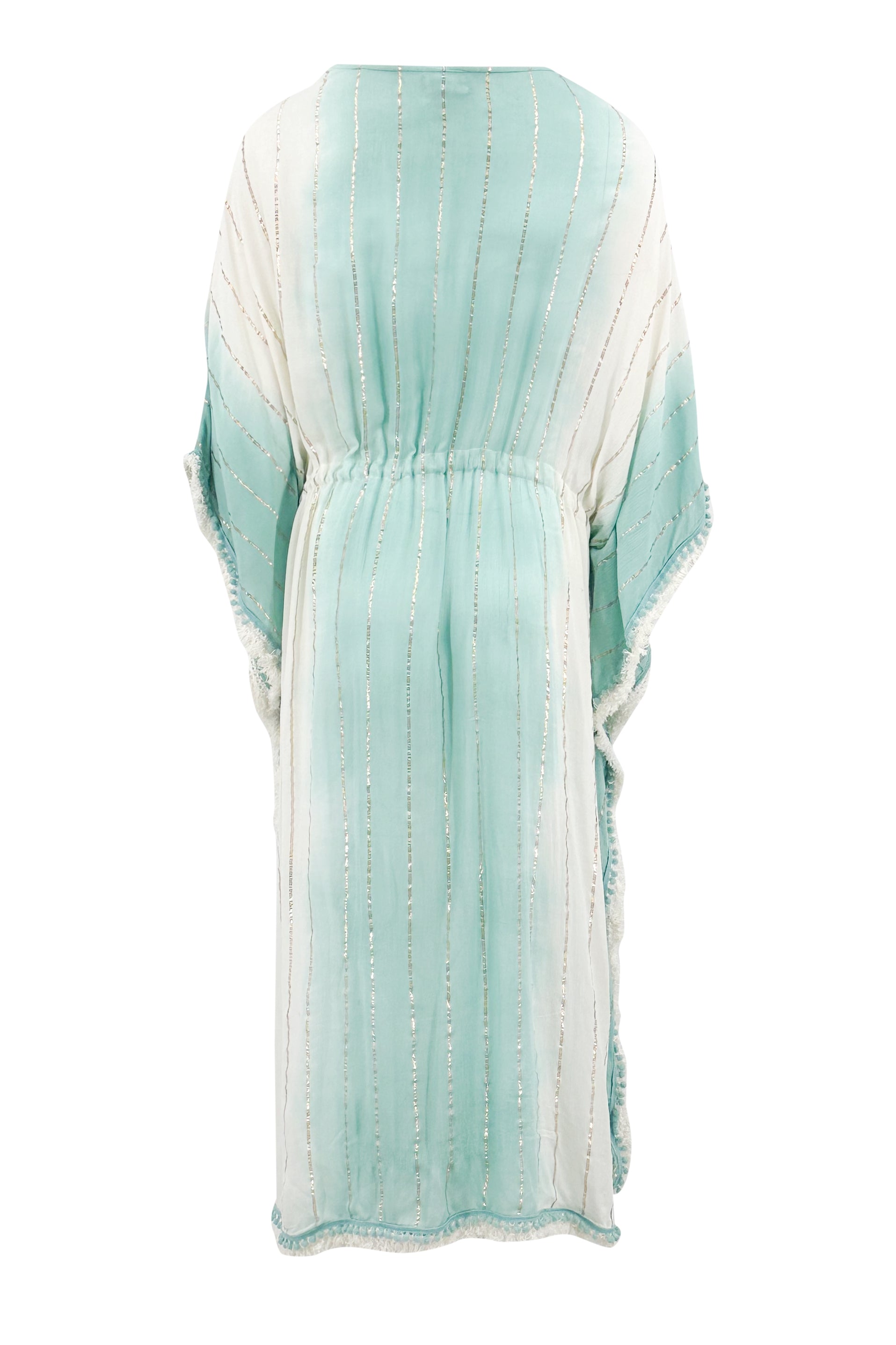 Bohemian kimono in white aqua van ibzmode, Brands of Ibiza