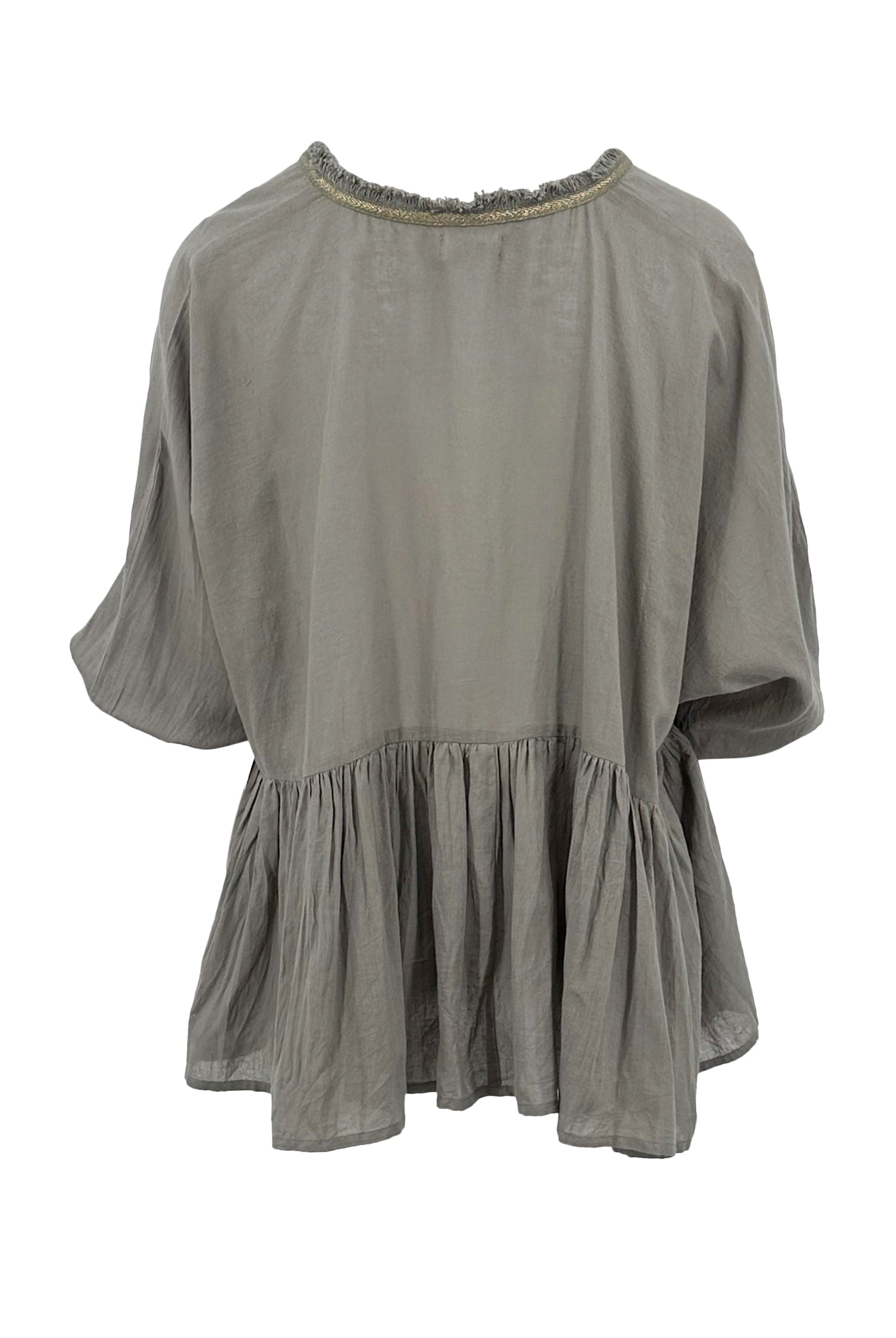 Bohemian blouse in khaki van ibzmode, Brands of Ibiza