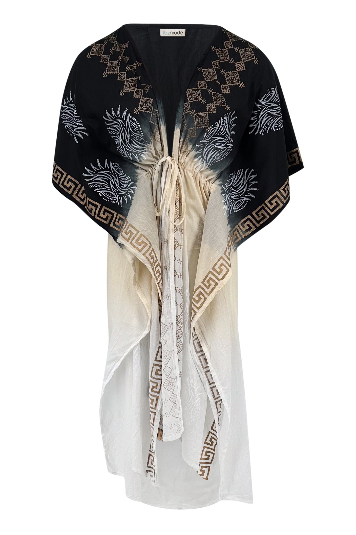 Bohemian kimono in black van ibzmode, Brands of Ibiza
