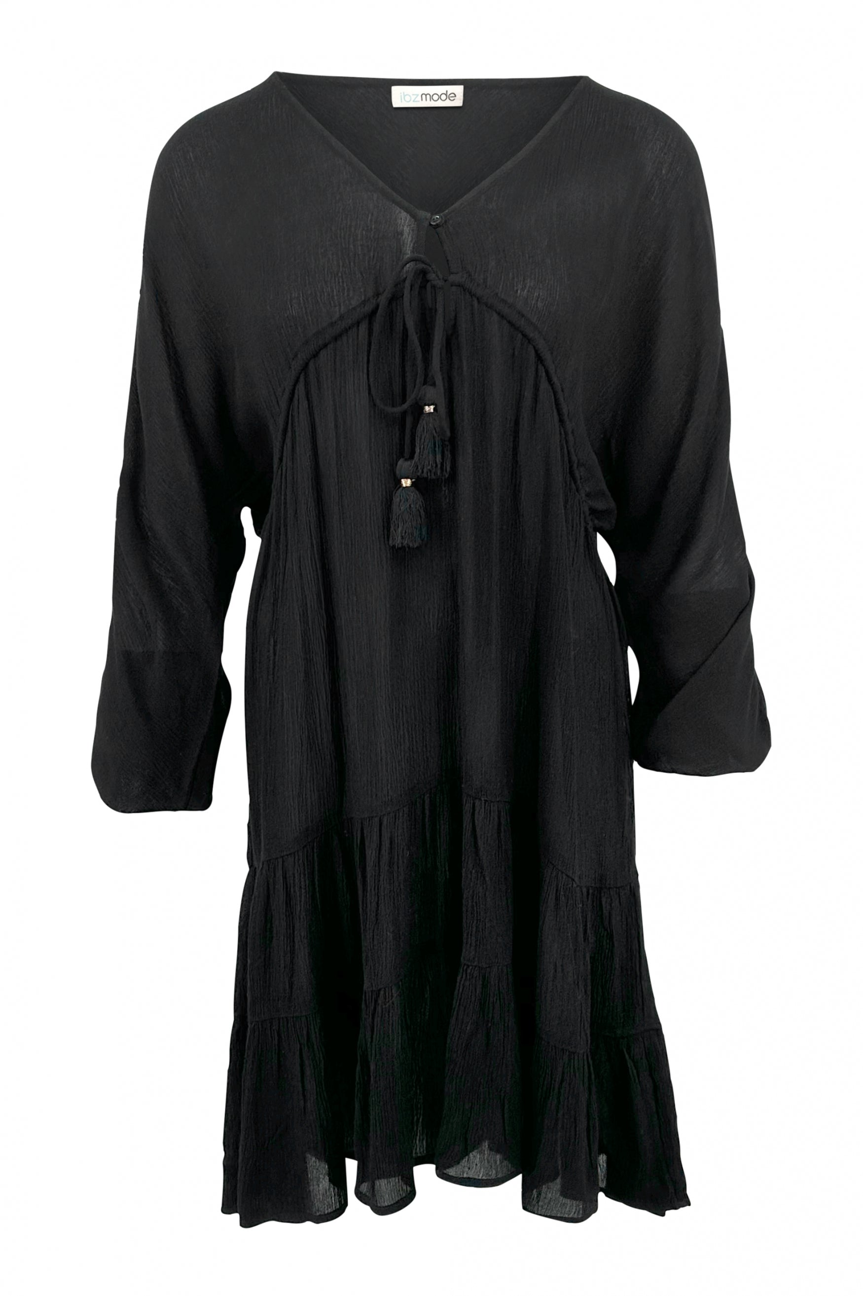 Bohemian dress in black from ibzmode, Brands of Ibiza