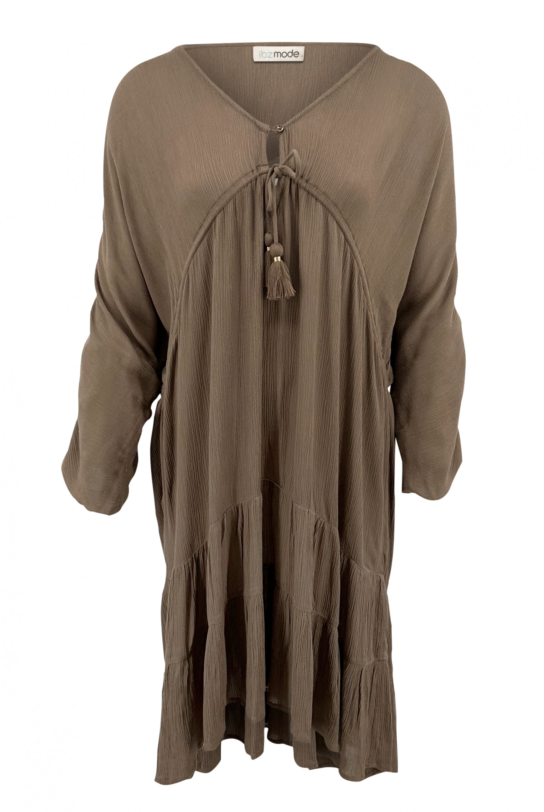 Robe bohème taupe de la marque ibzmode, Brands of Ibiza