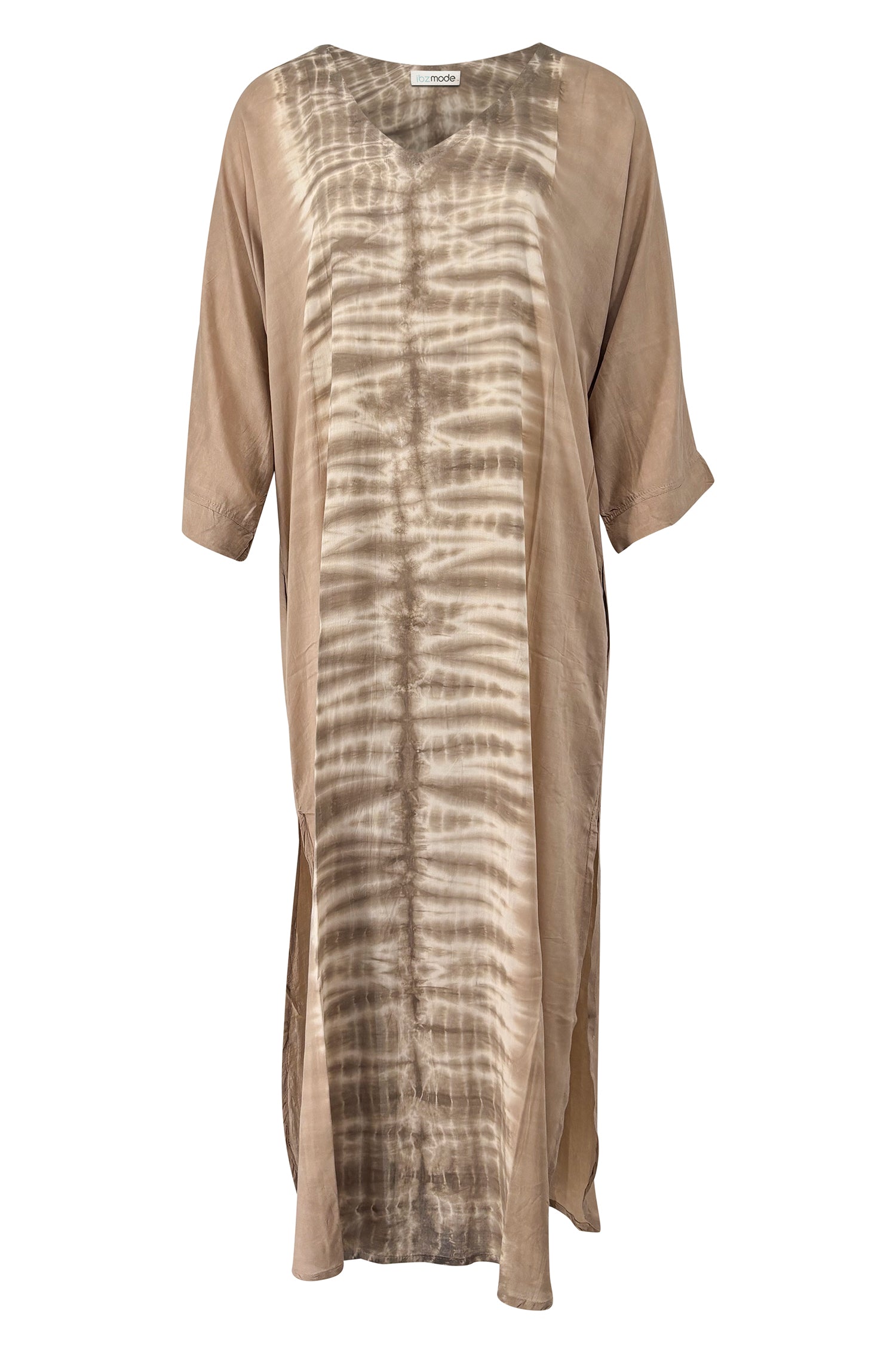Ibizamode Kaftan Milla Maraluna Light Taupe with airy ombre look and relaxed beach fit