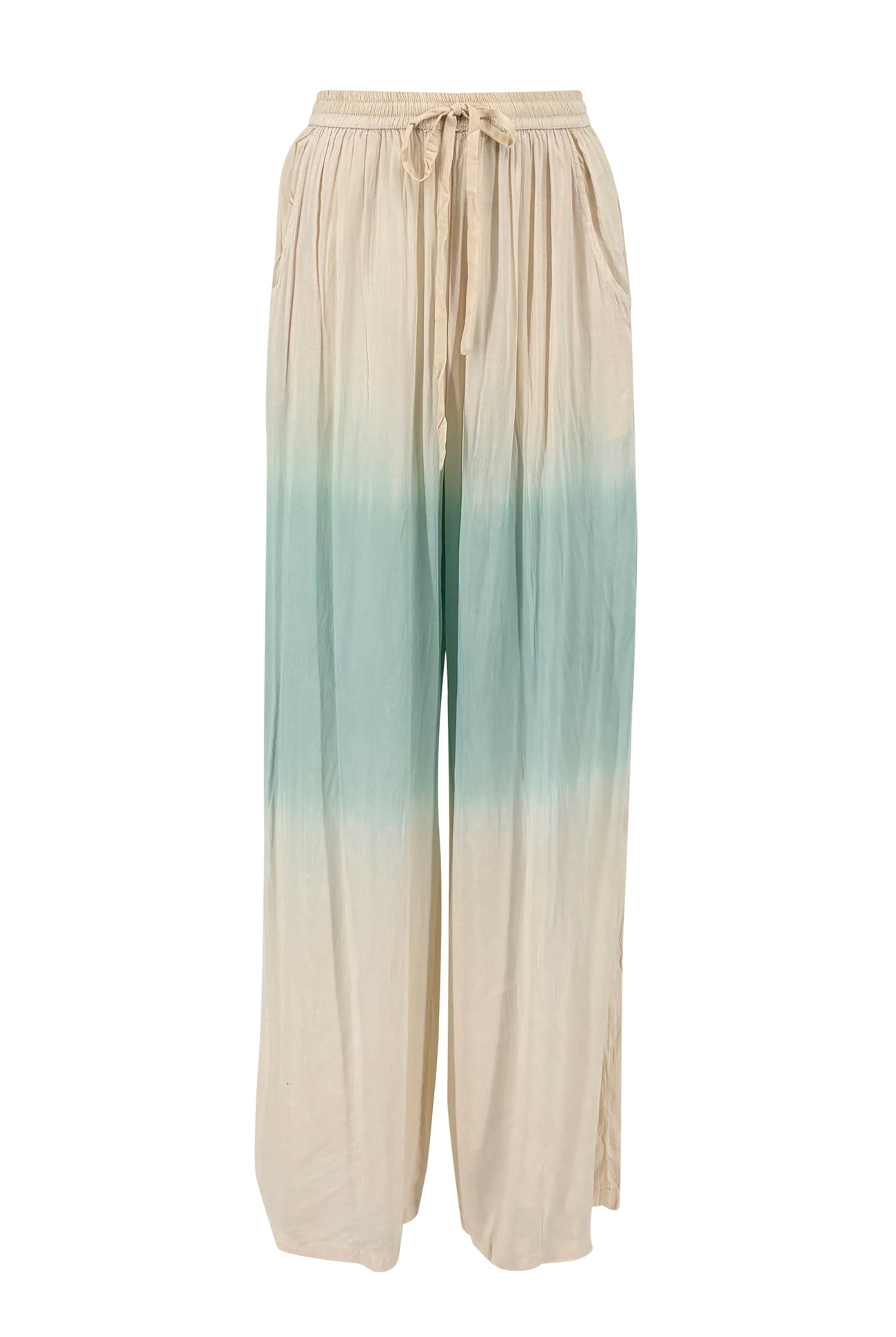 Ibizamode Pantalon Mega Almora Ivory with airy printed look and flowy summer fit