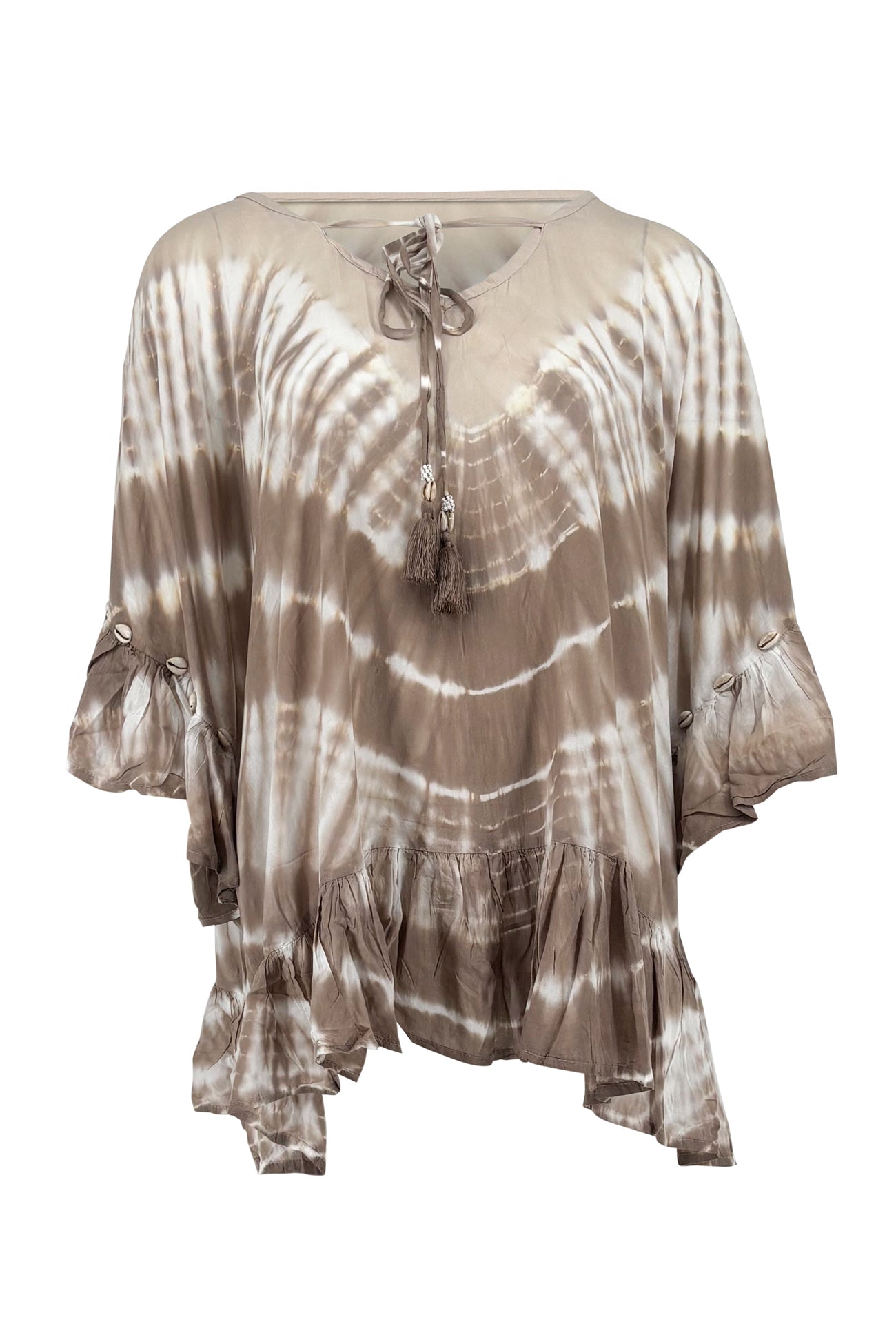 Tunic Liv Aurelia Ivory van ibzmode uit Salt & Sun. Luchtige tuniek met zachte ombre look en high summer uitstraling.