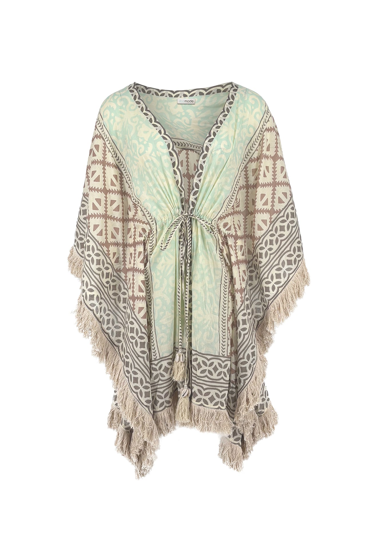Ibzmode Short Kimono Flora Miranza Mint beach kimono