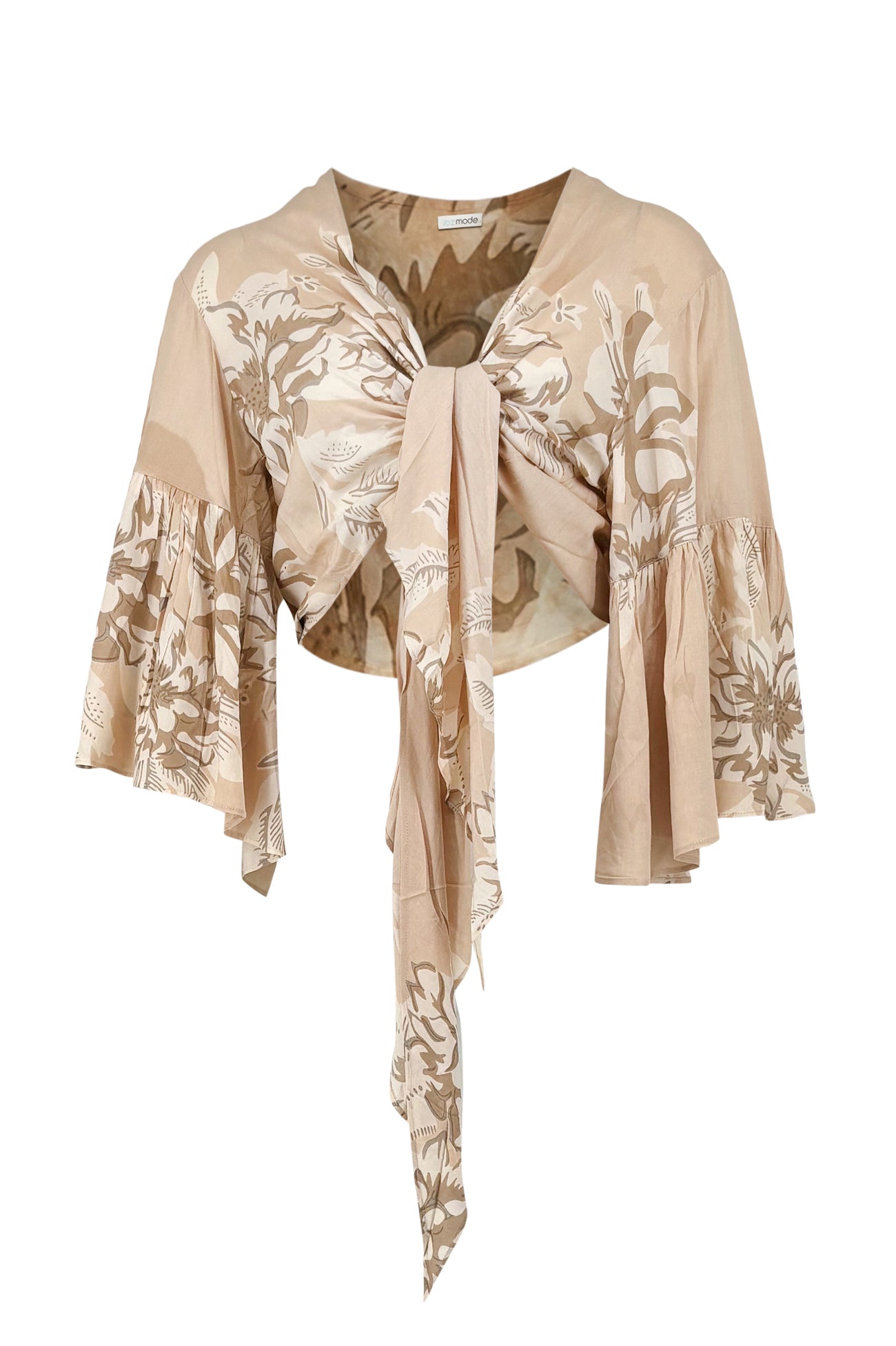 Ibizamode Wrap Top Marcia Isalea Old Pink floral wrap blouse