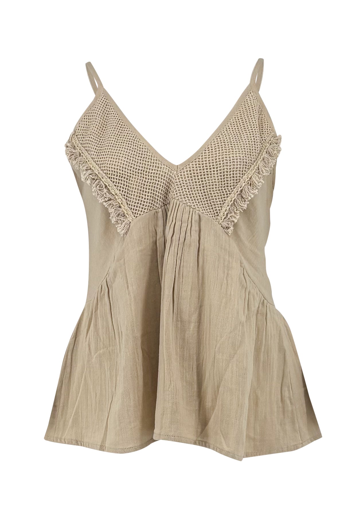 Ibizamode beige strap resort top