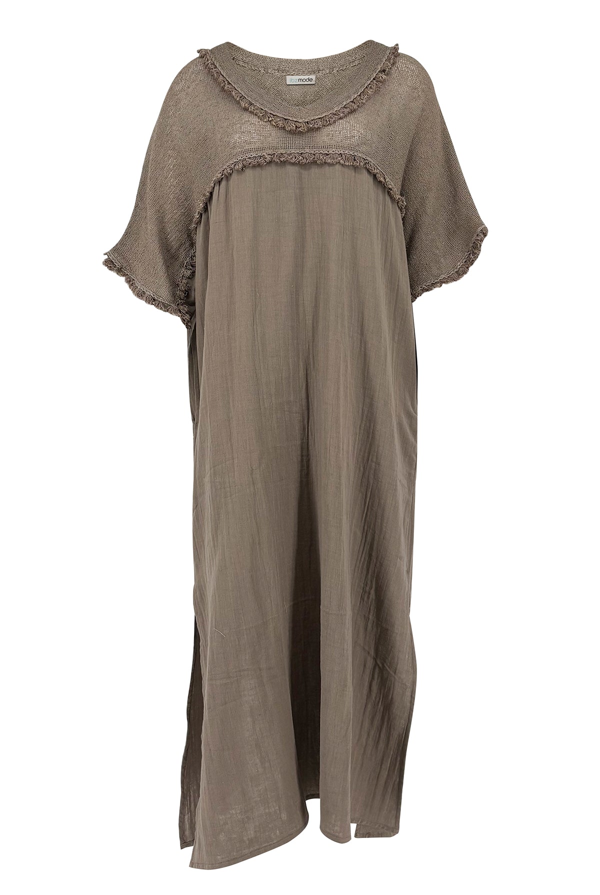 Ibizamode dark taupe long resort kaftan
