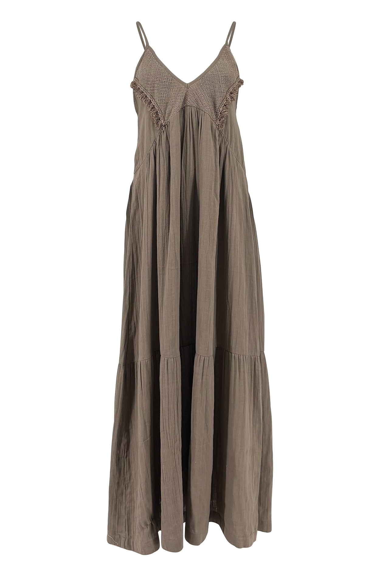 Ibizamode dark taupe cotton resort dress