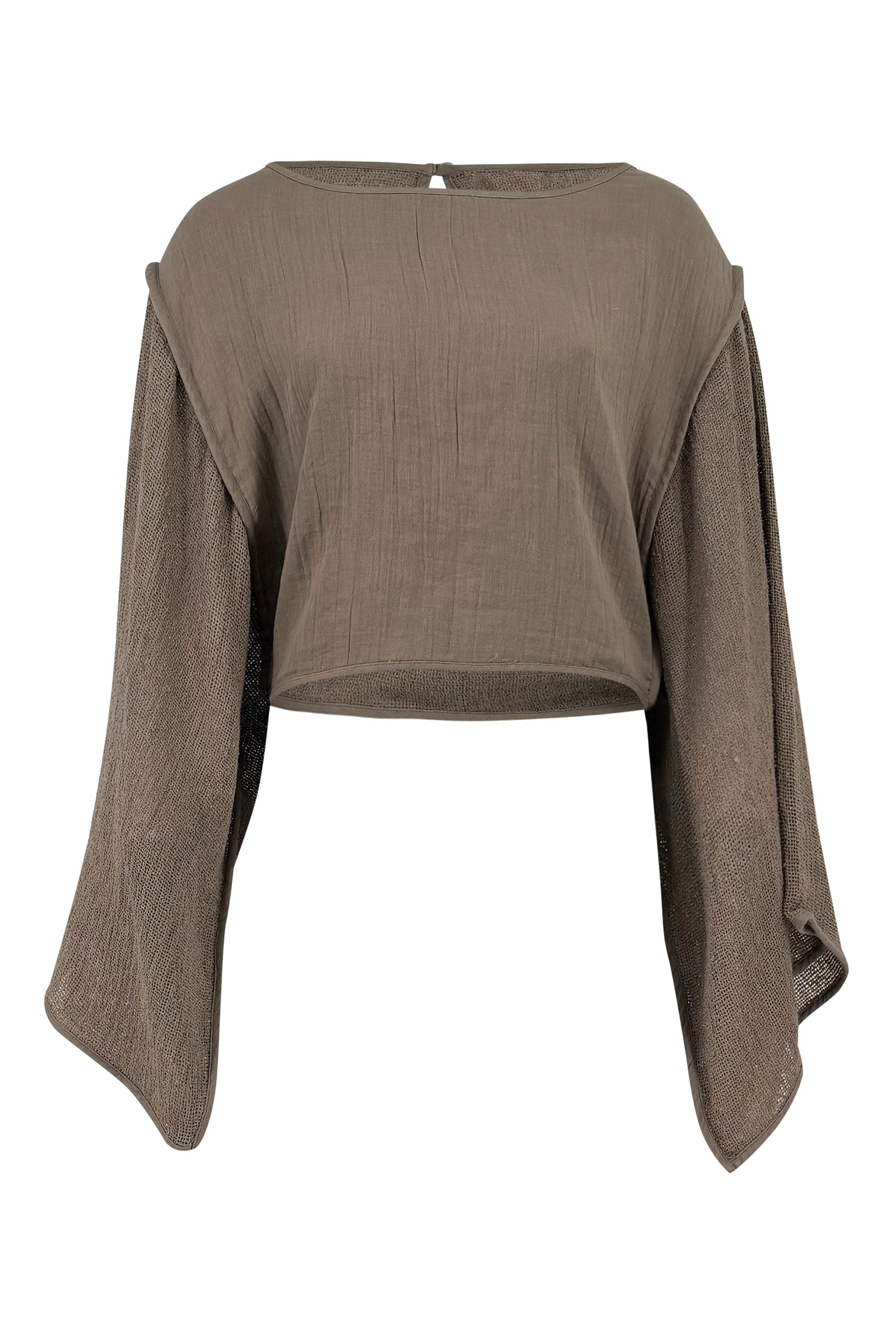 Ibizamode dark taupe cotton resort top