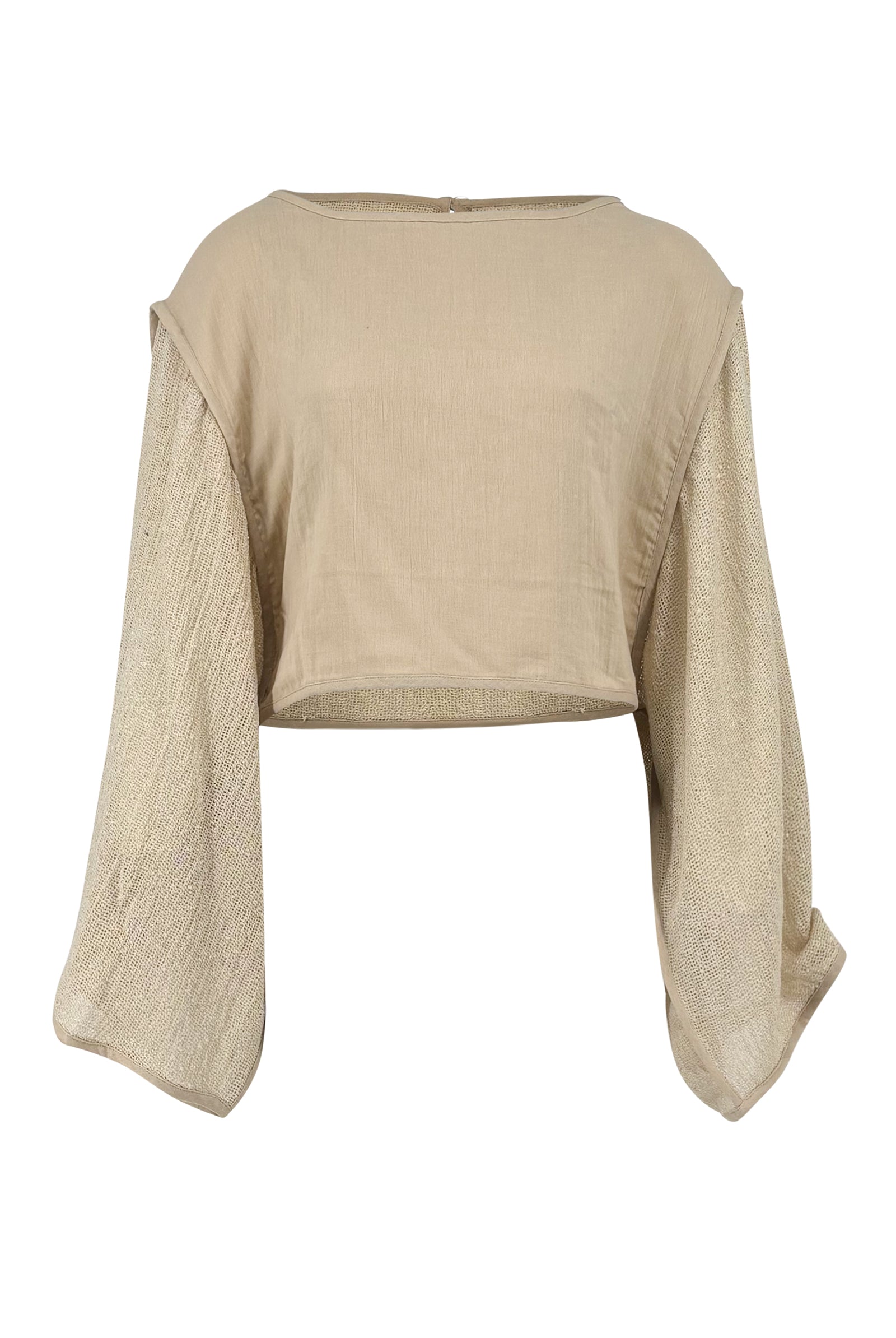 Ibizamode beige cotton resort top