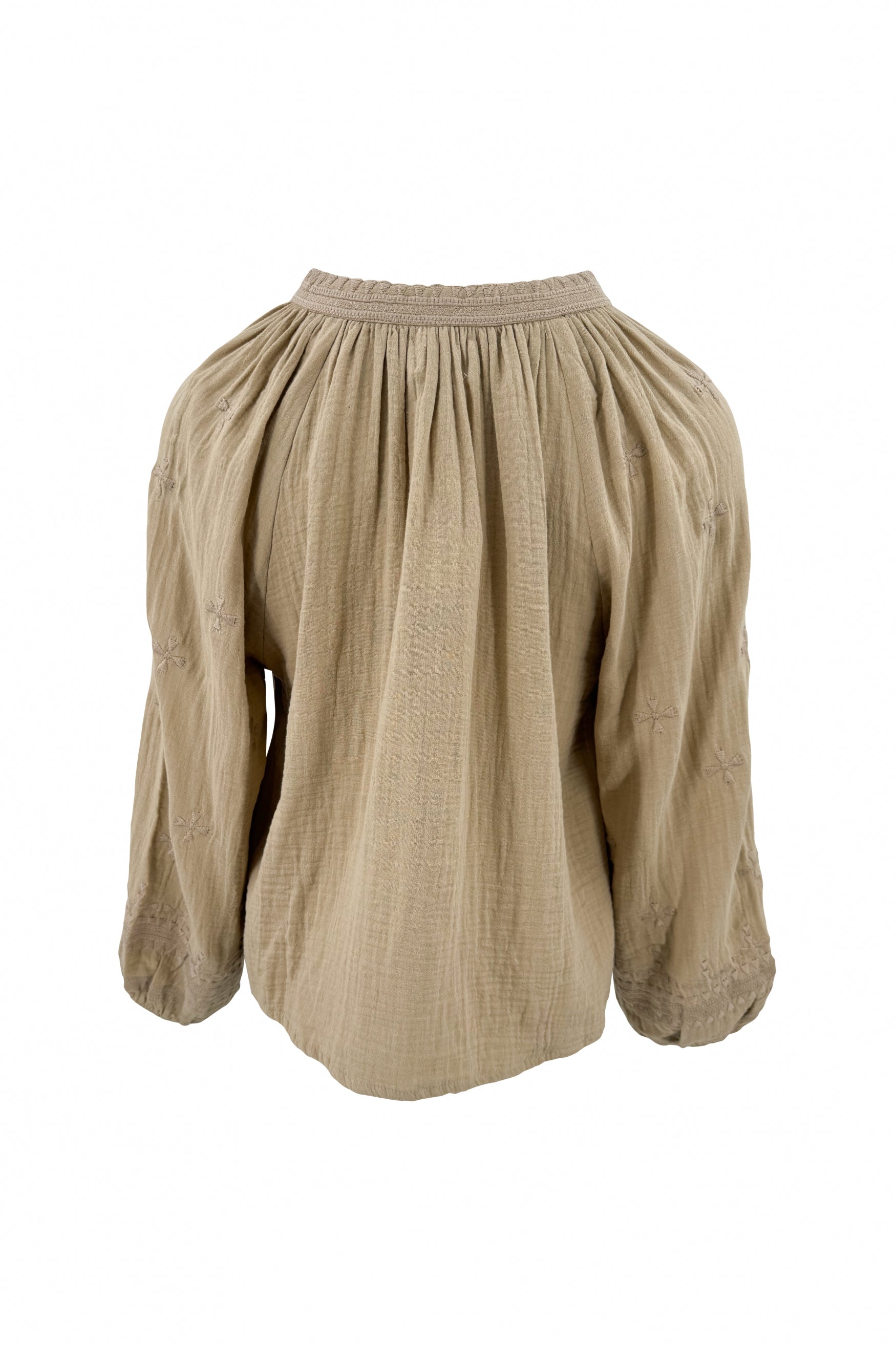 Bohemian blouse in taupe van ibzmode, Brands of Ibiza
