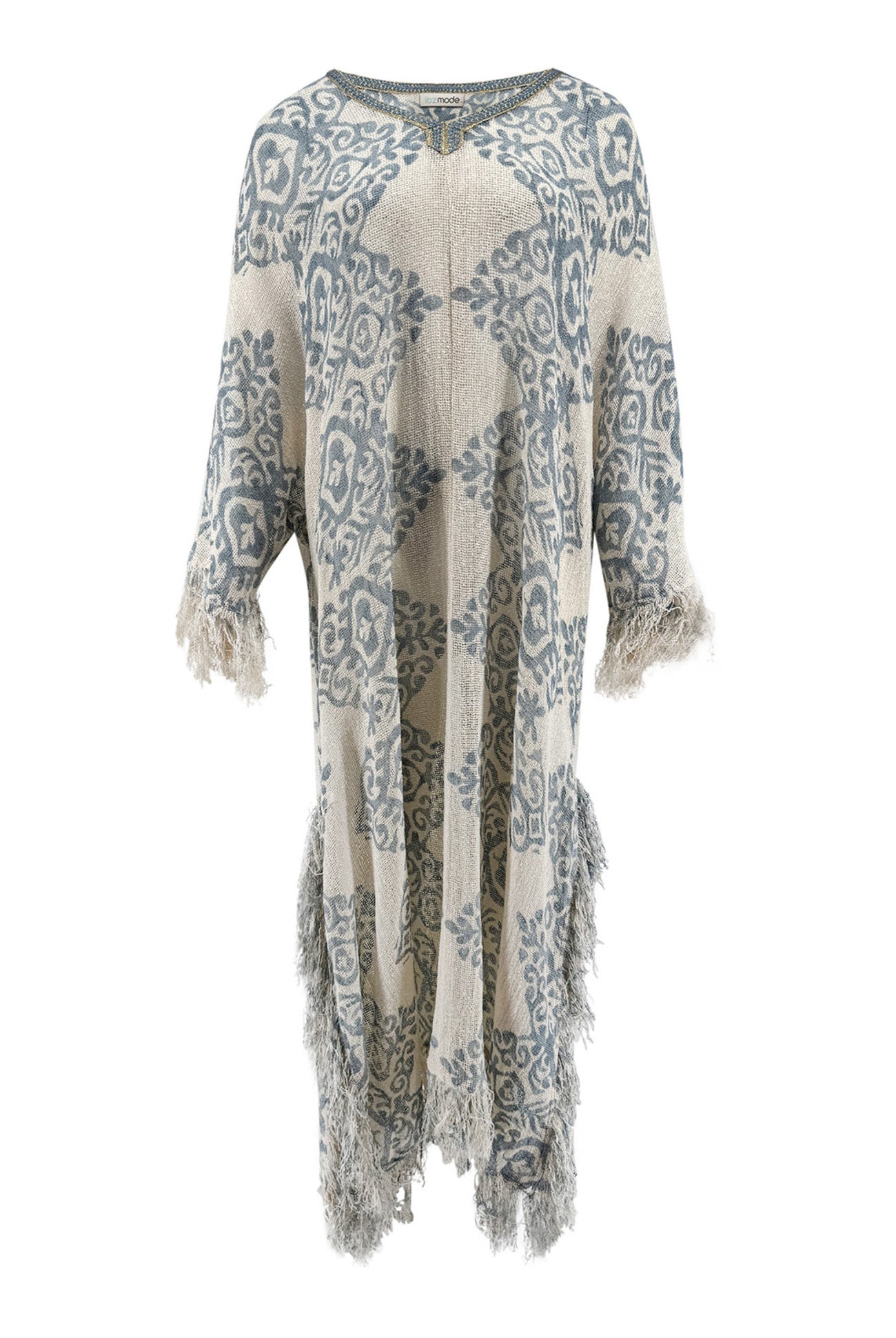 Ibizamode Kaftan Suna Alvaria Pale Blue with subtle shimmer detail