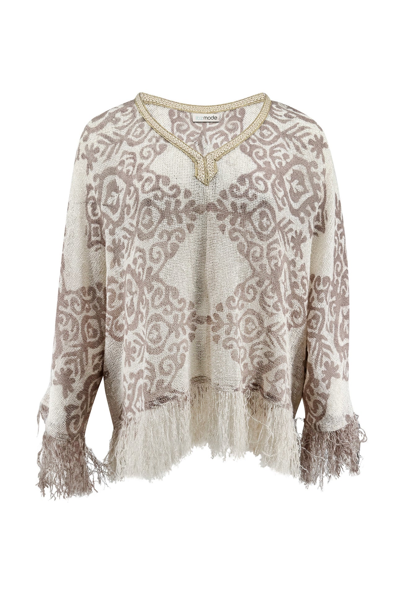 Ibizamode Top Melia Alvaria Taupe with subtle shimmer detail