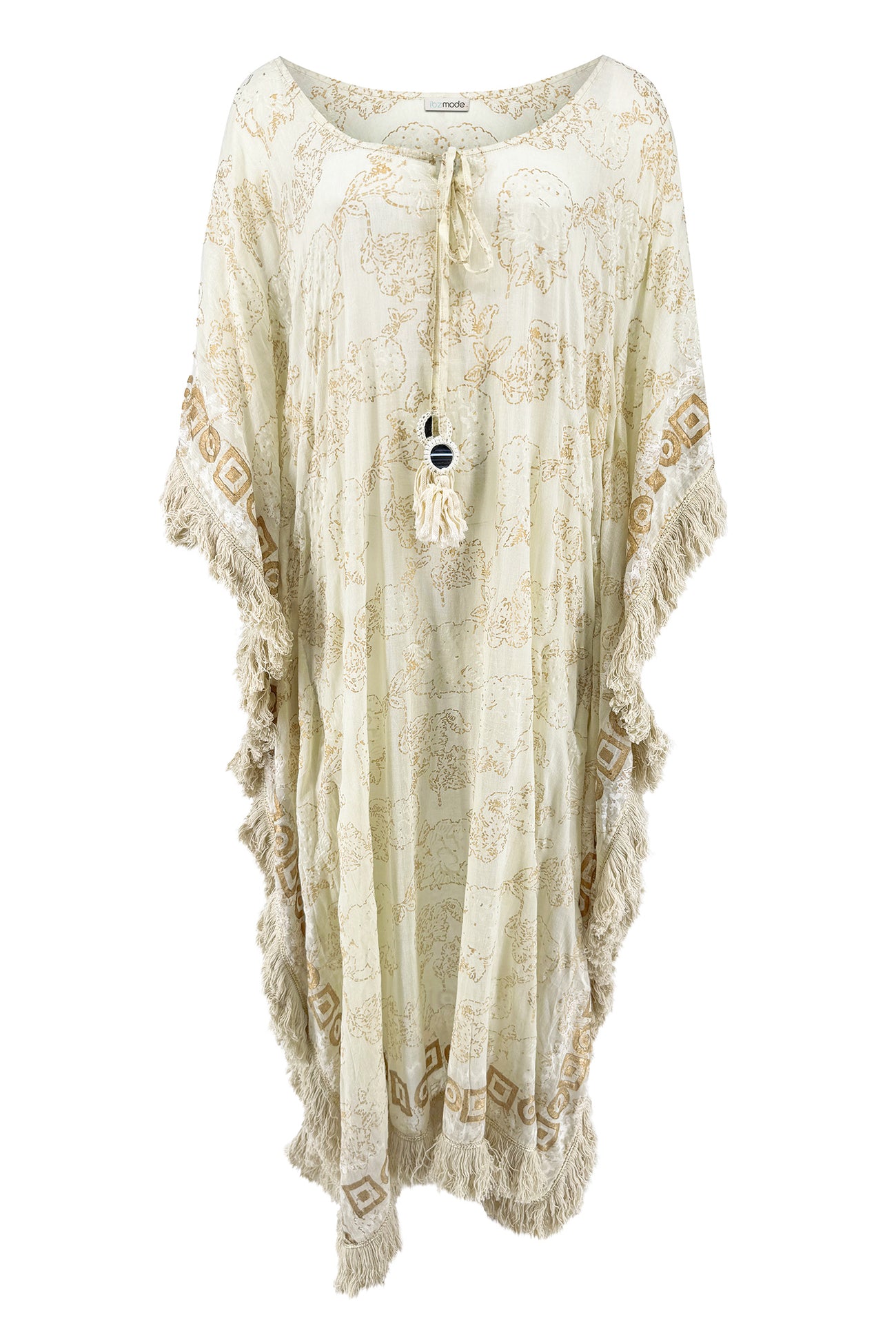 Ibzmode Long Kaftan Vayla Lumira Ivory luxury bohemian beachwear