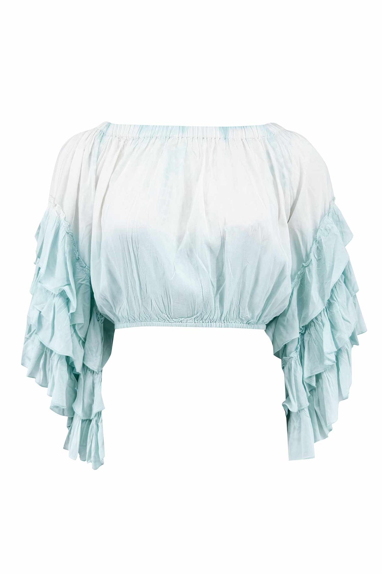 Ibizamode Bohemian Blush mint tie dye viscose top