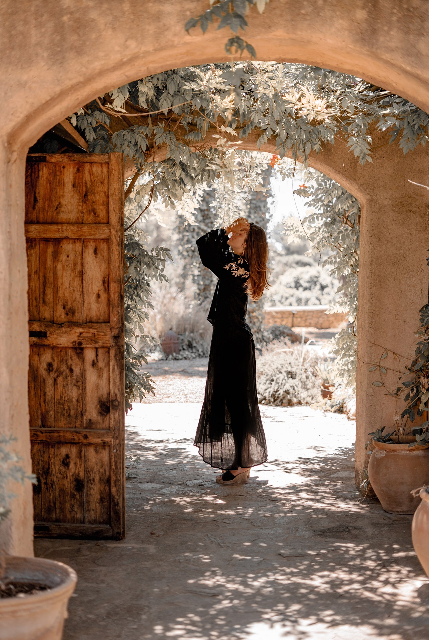 Bohemian blouse in black van ibzmode, Brands of Ibiza