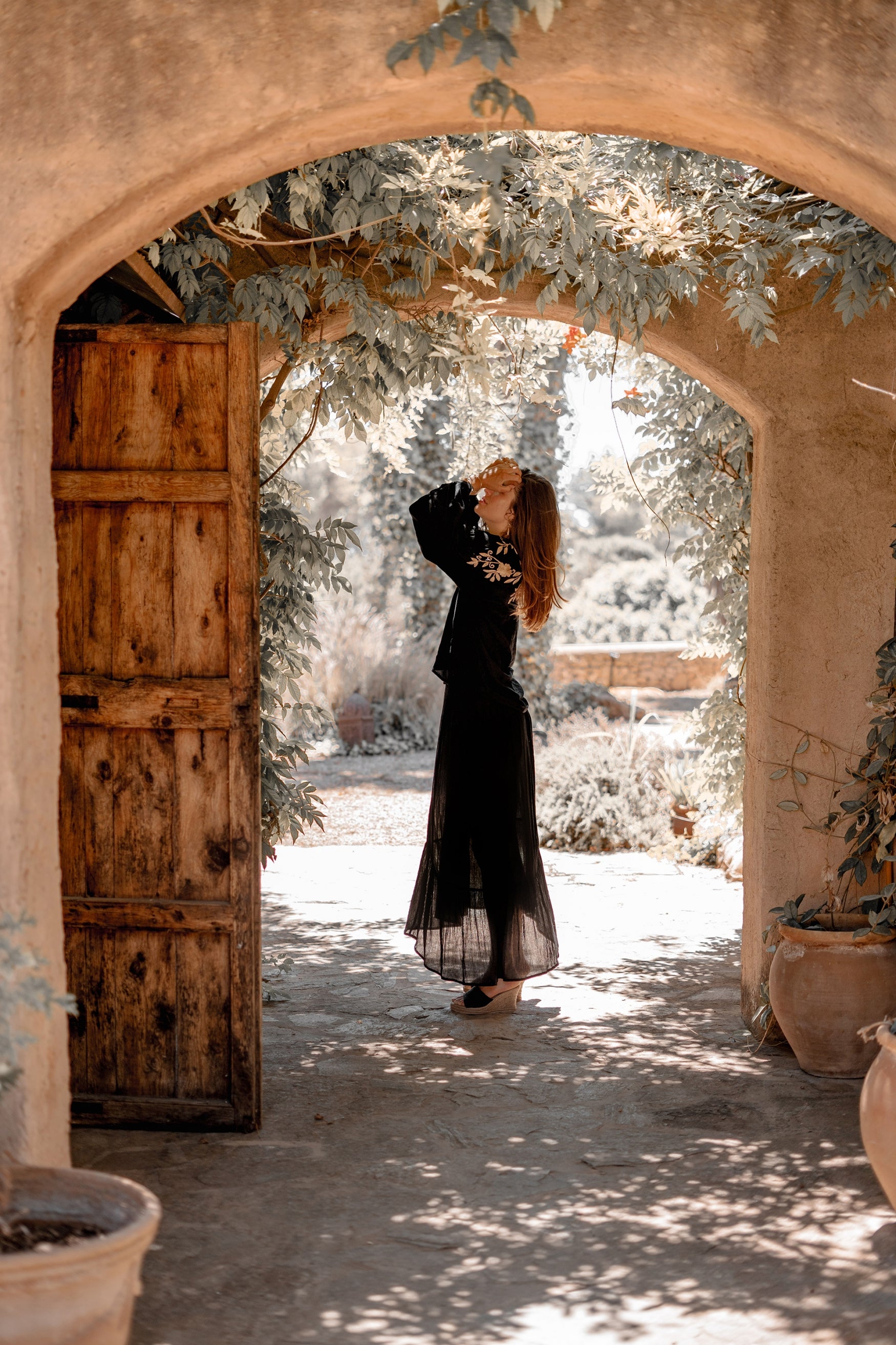 Bohemian blouse in black van ibzmode, Brands of Ibiza