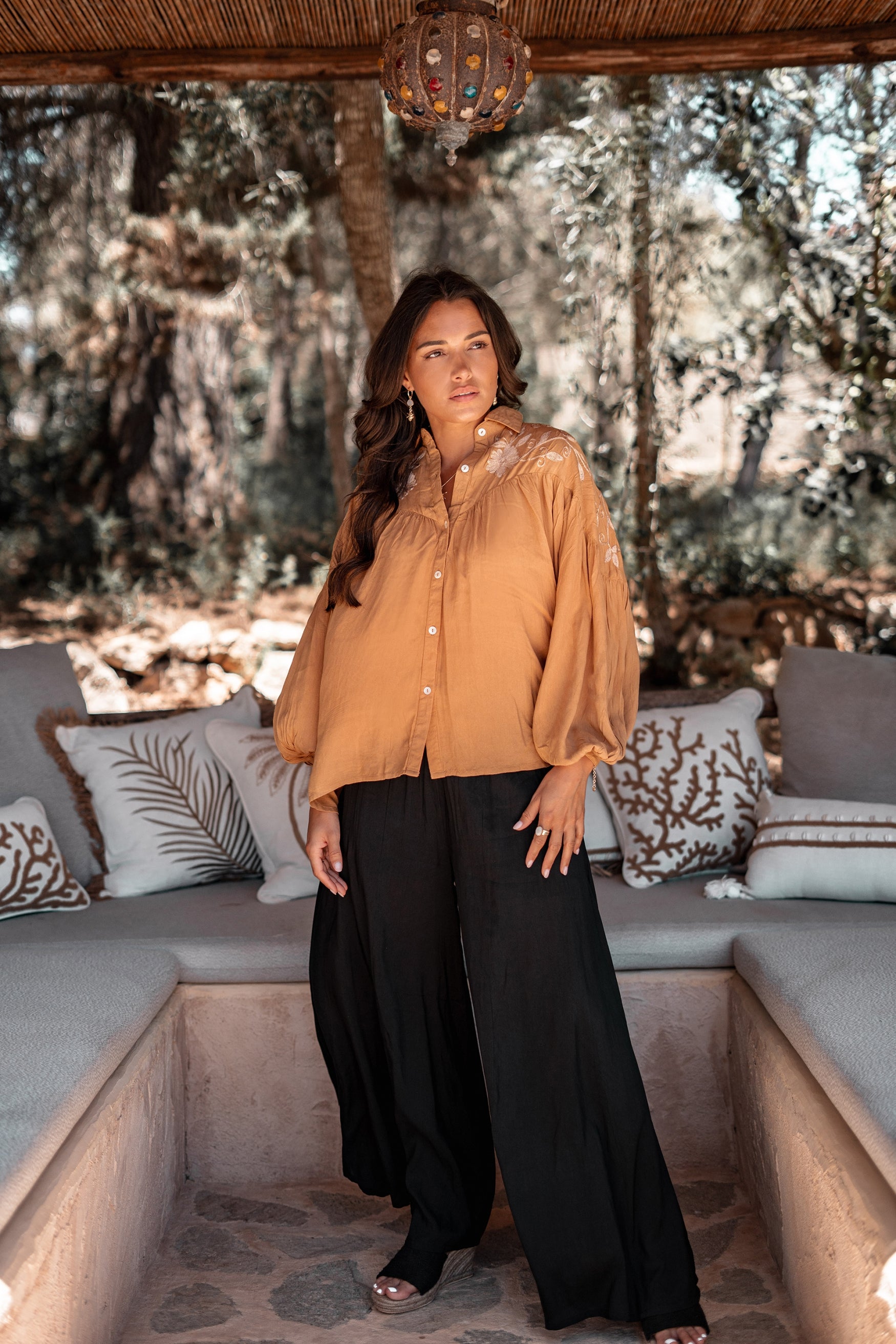 Bohemian blouse in brick van ibzmode, Brands of Ibiza