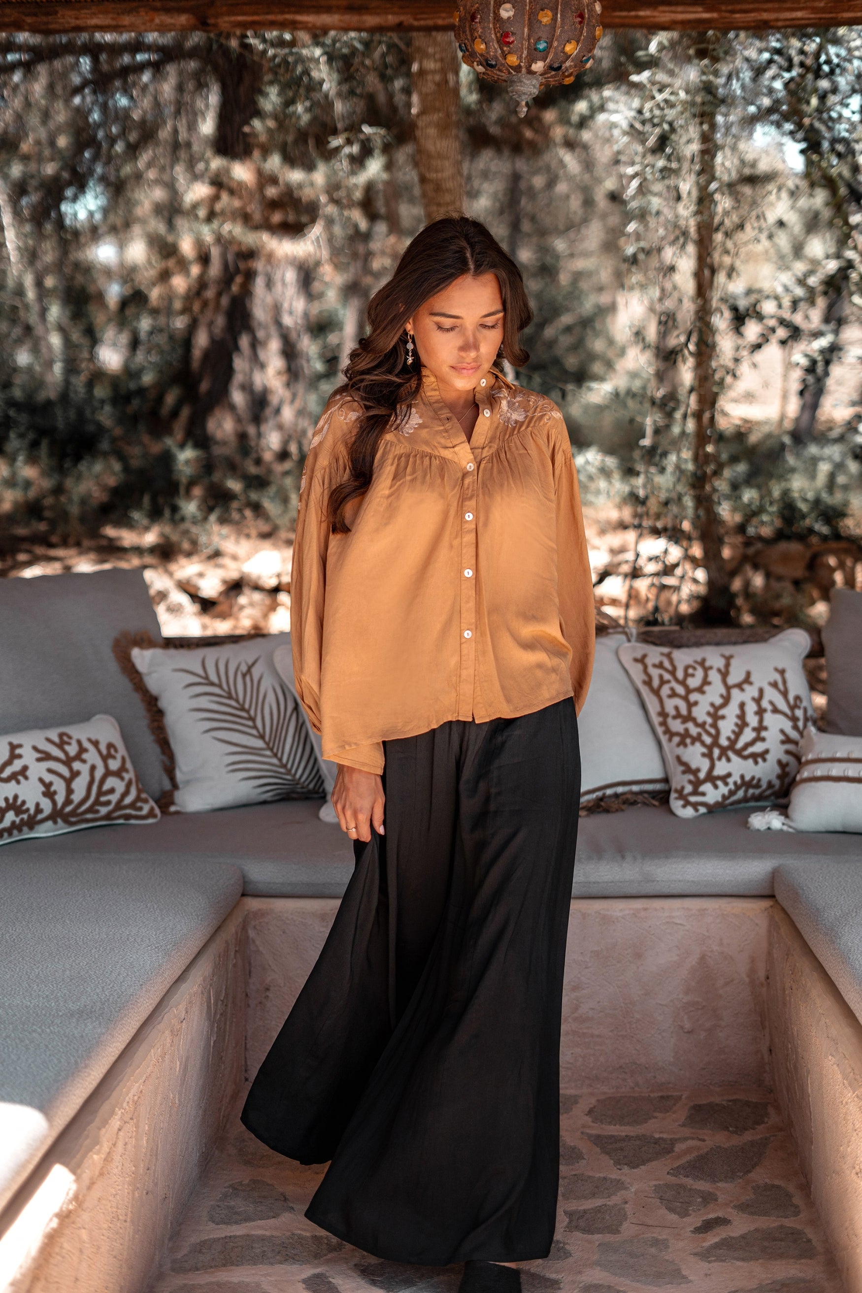Bohemian blouse in brick van ibzmode, Brands of Ibiza