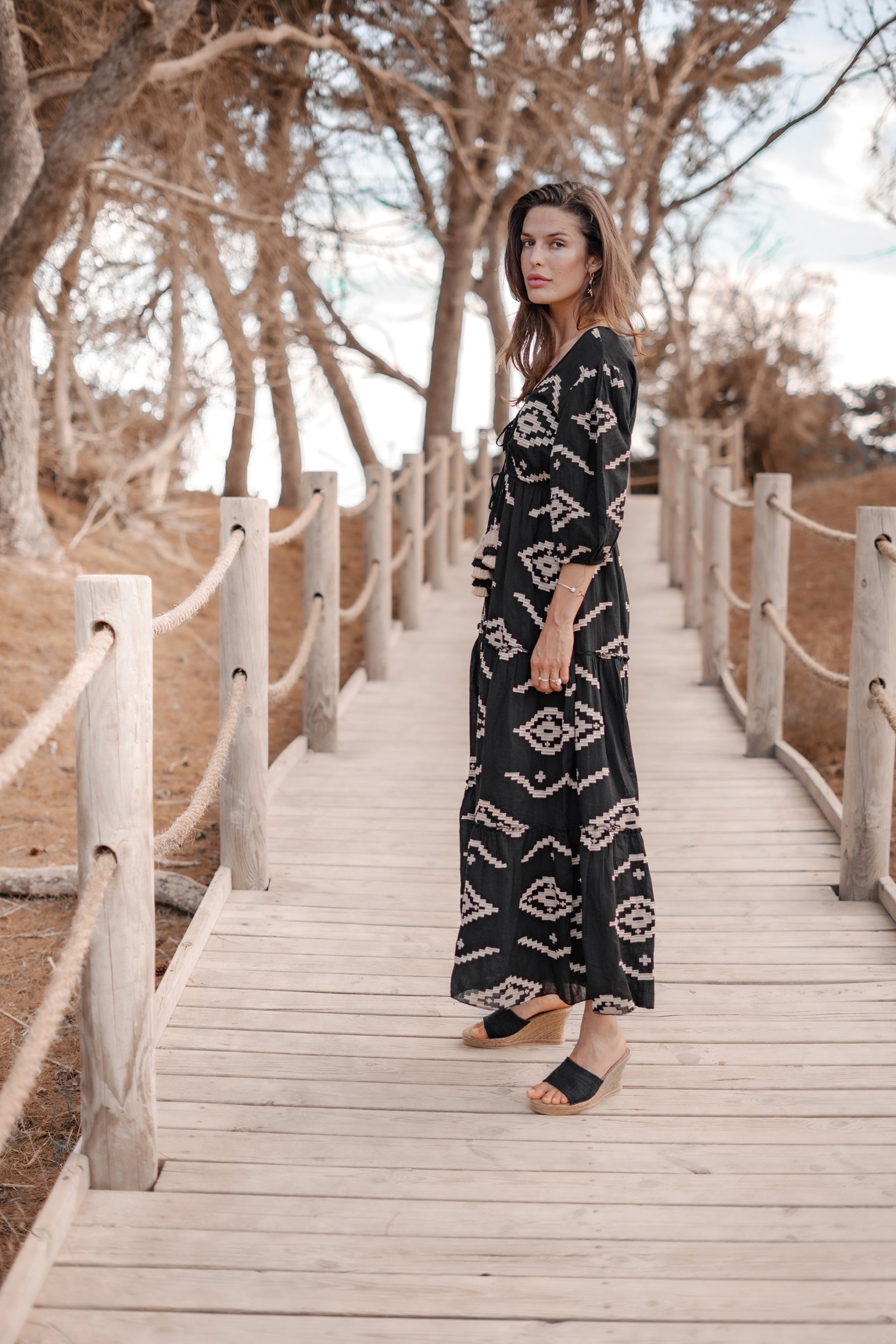 Bohemian jurk in black van ibzmode, Brands of Ibiza