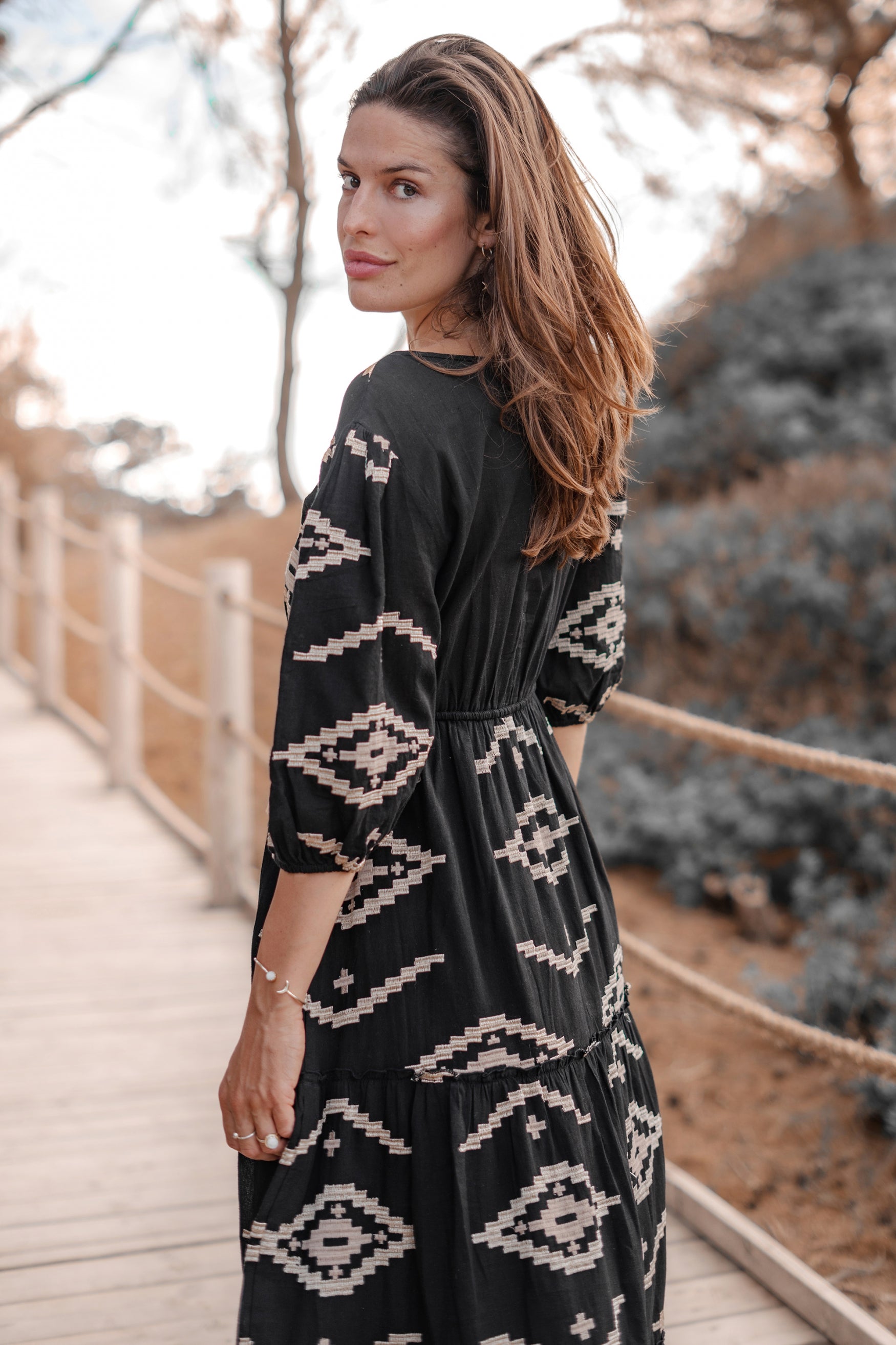 Bohemian jurk in black van ibzmode, Brands of Ibiza