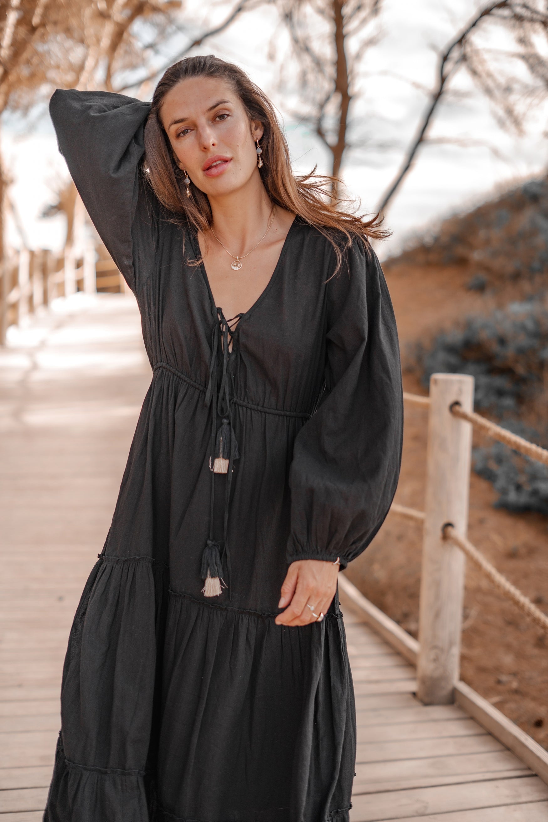 Bohemian jurk in black van ibzmode, Brands of Ibiza