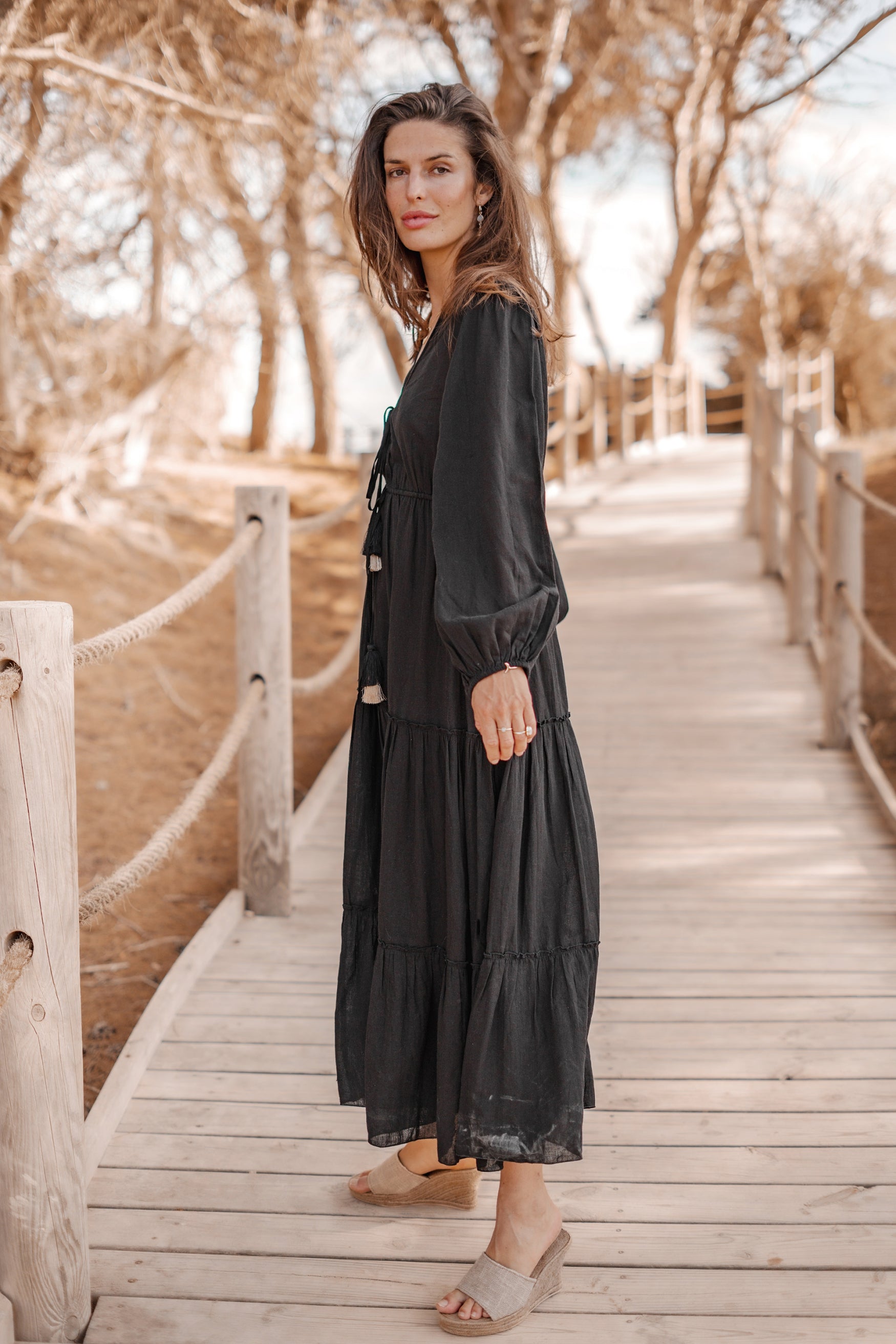 Bohemian jurk in black van ibzmode, Brands of Ibiza