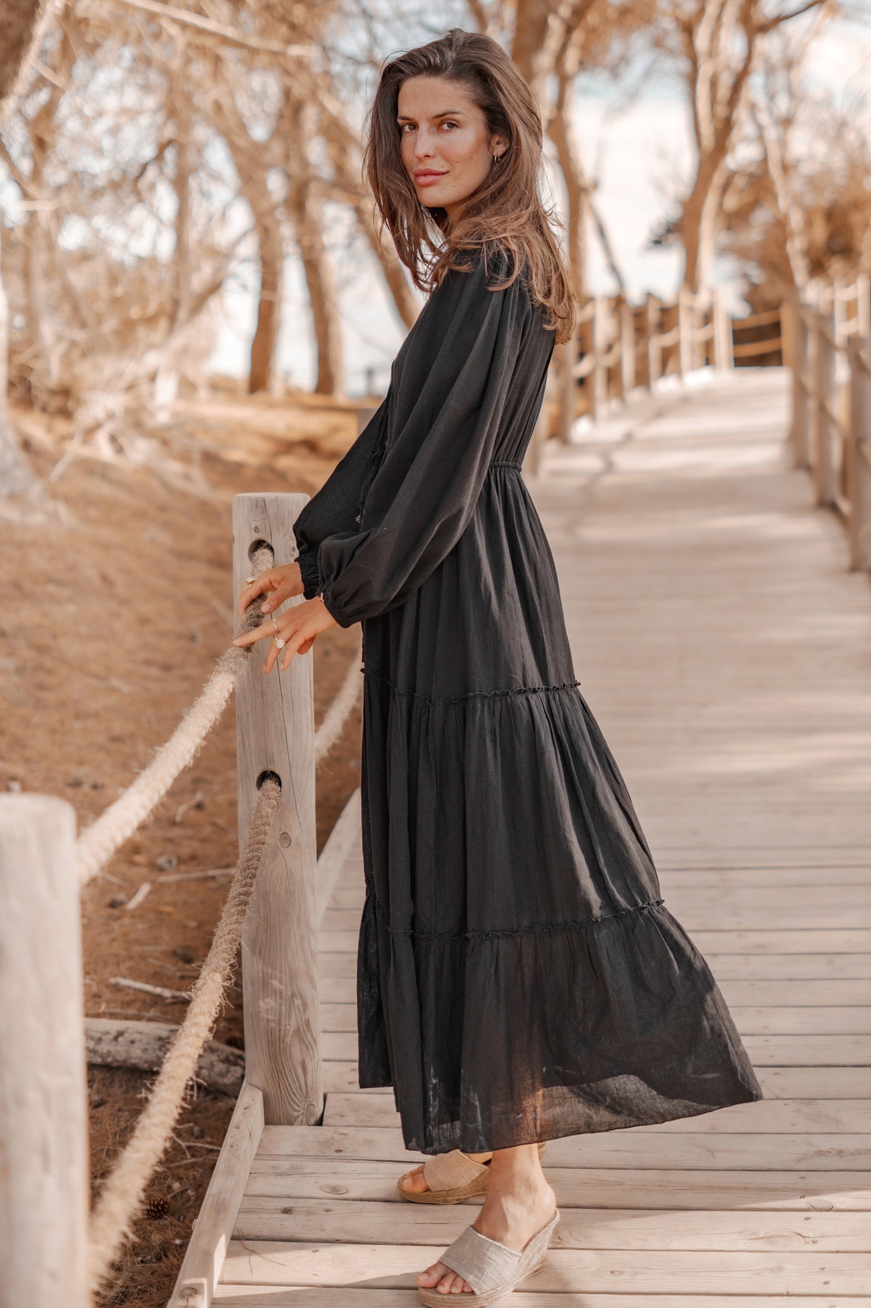 Bohemian jurk in black van ibzmode, Brands of Ibiza