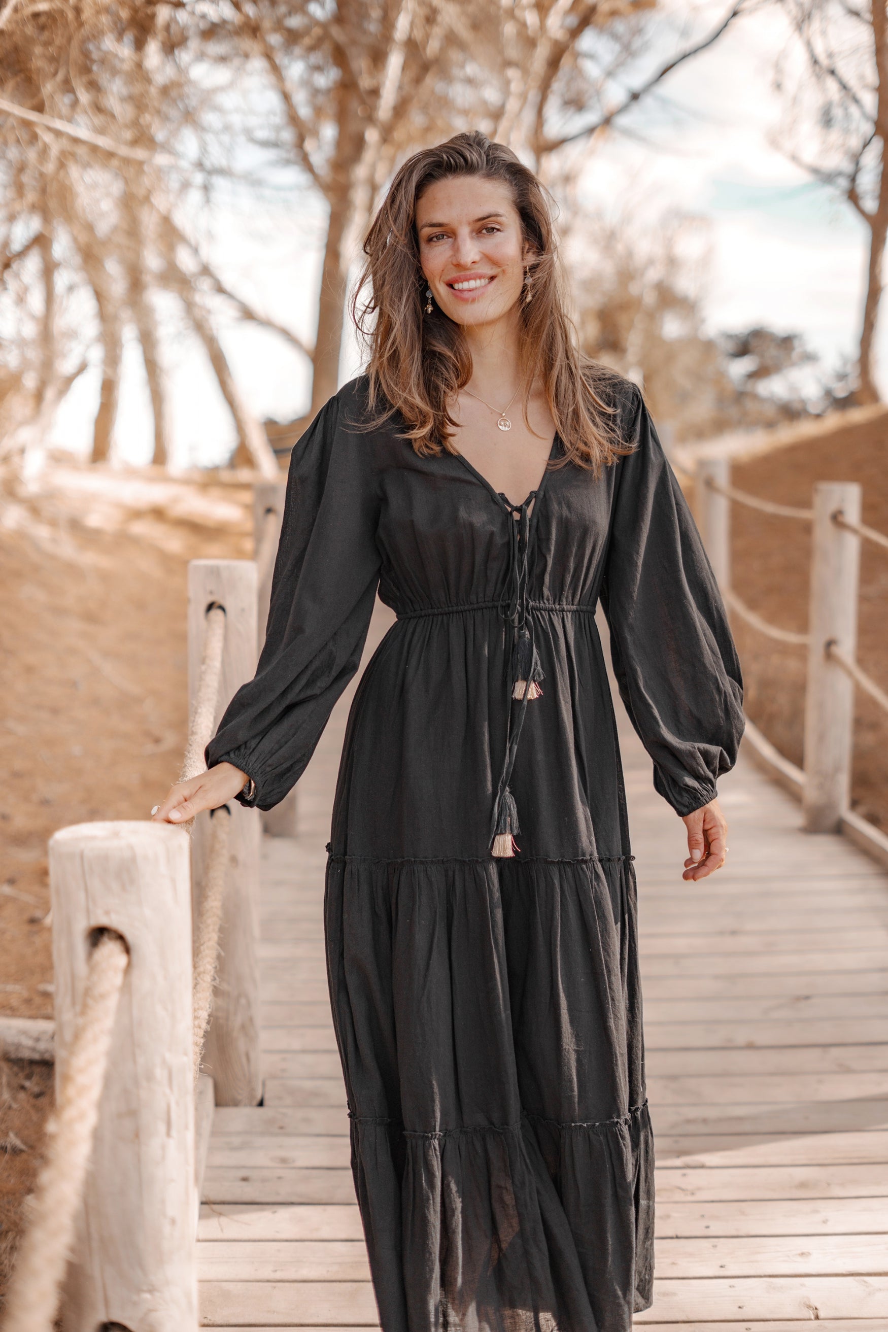 Bohemian jurk in black van ibzmode, Brands of Ibiza