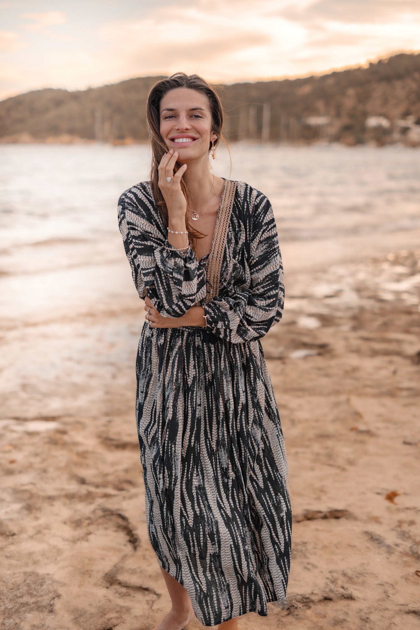 Bohemian jurk in black van ibzmode, Brands of Ibiza