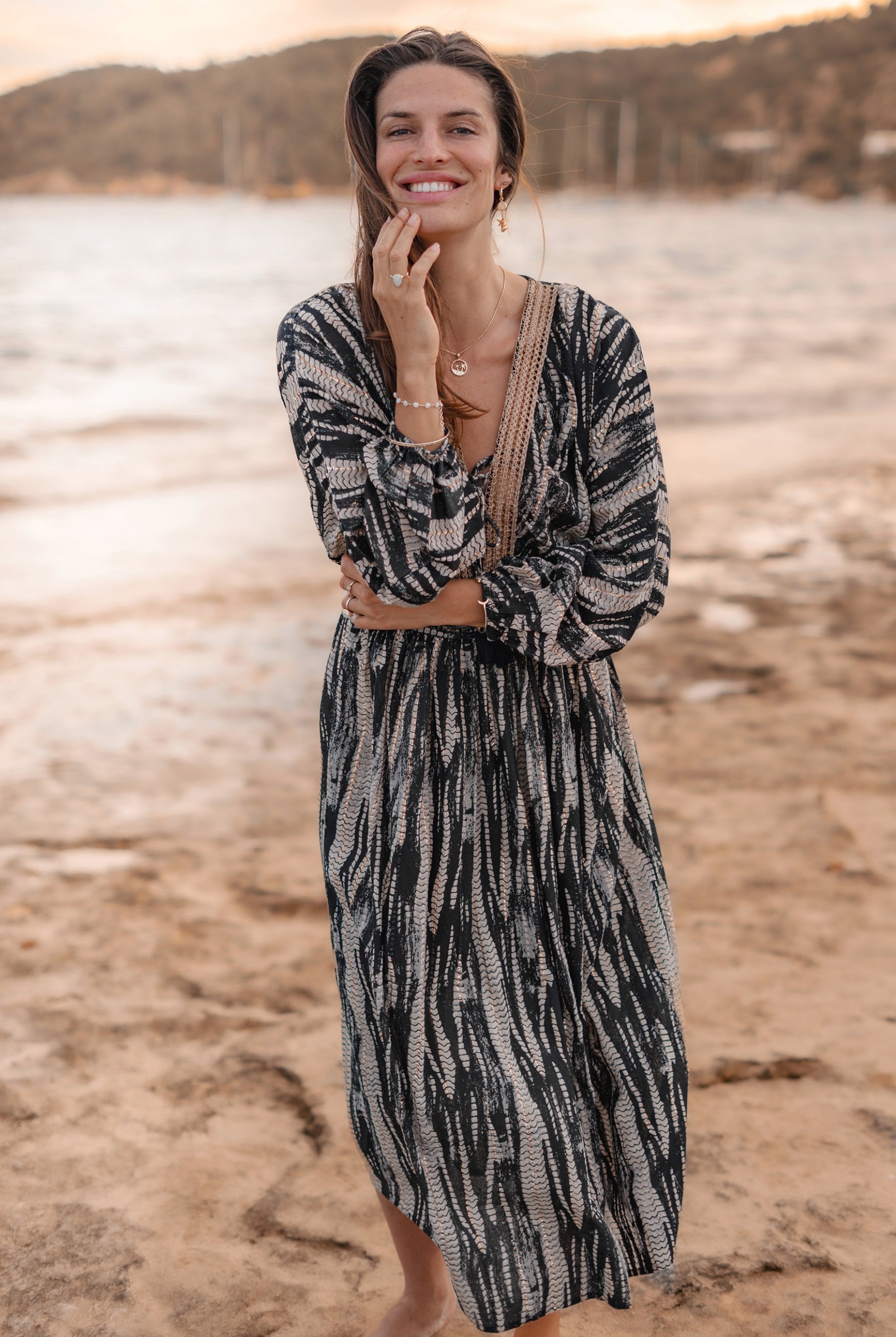 Bohemian jurk in black van ibzmode, Brands of Ibiza