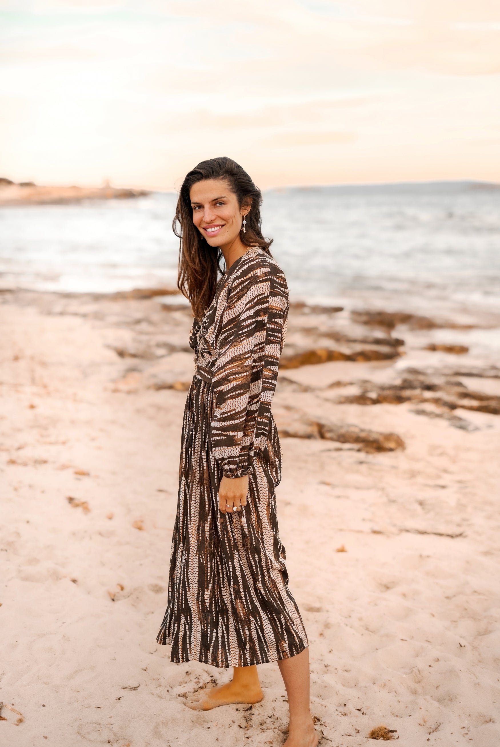 Bohemian jurk in brown van ibzmode, Brands of Ibiza