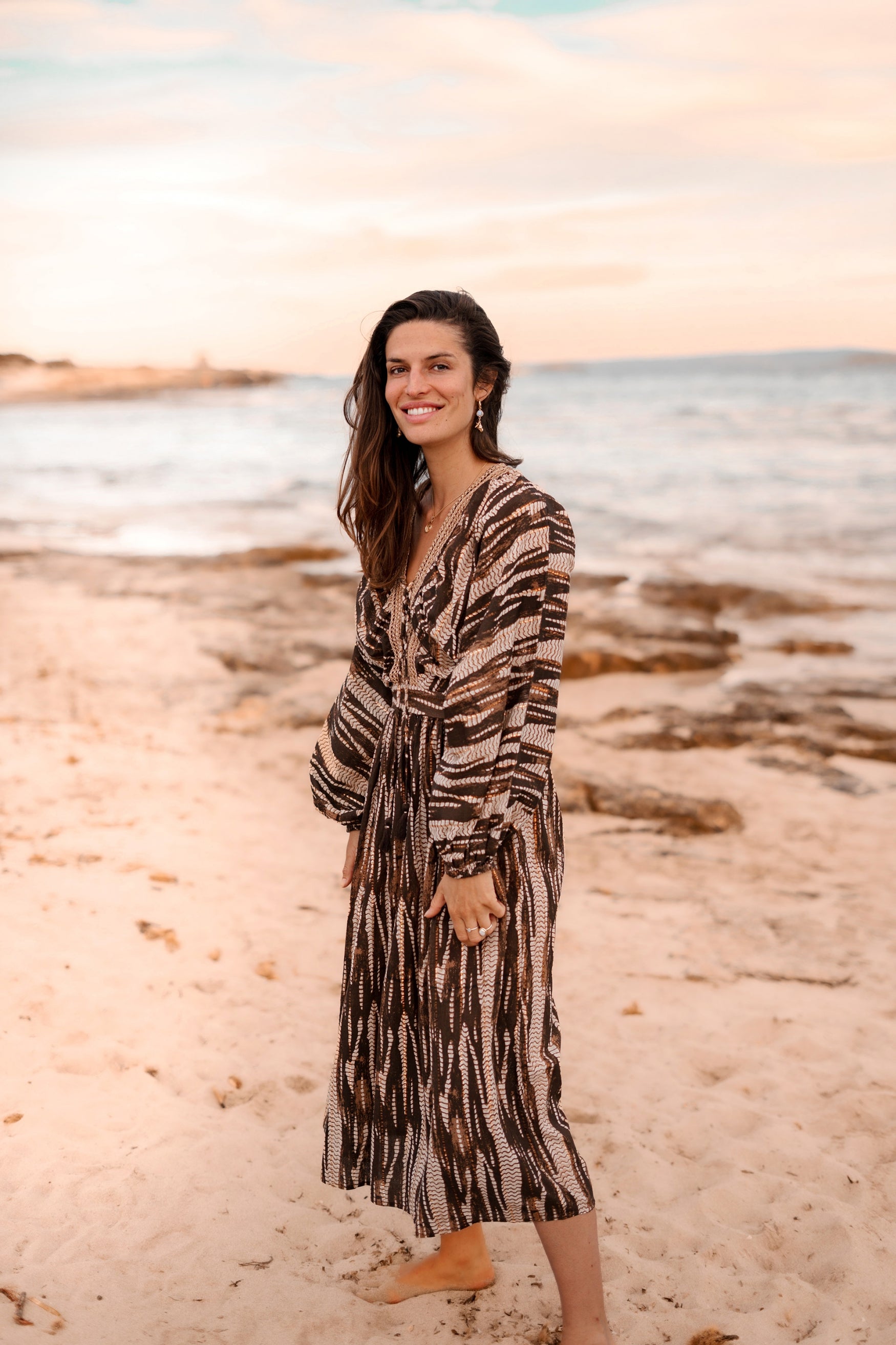 Bohemian jurk in brown van ibzmode, Brands of Ibiza