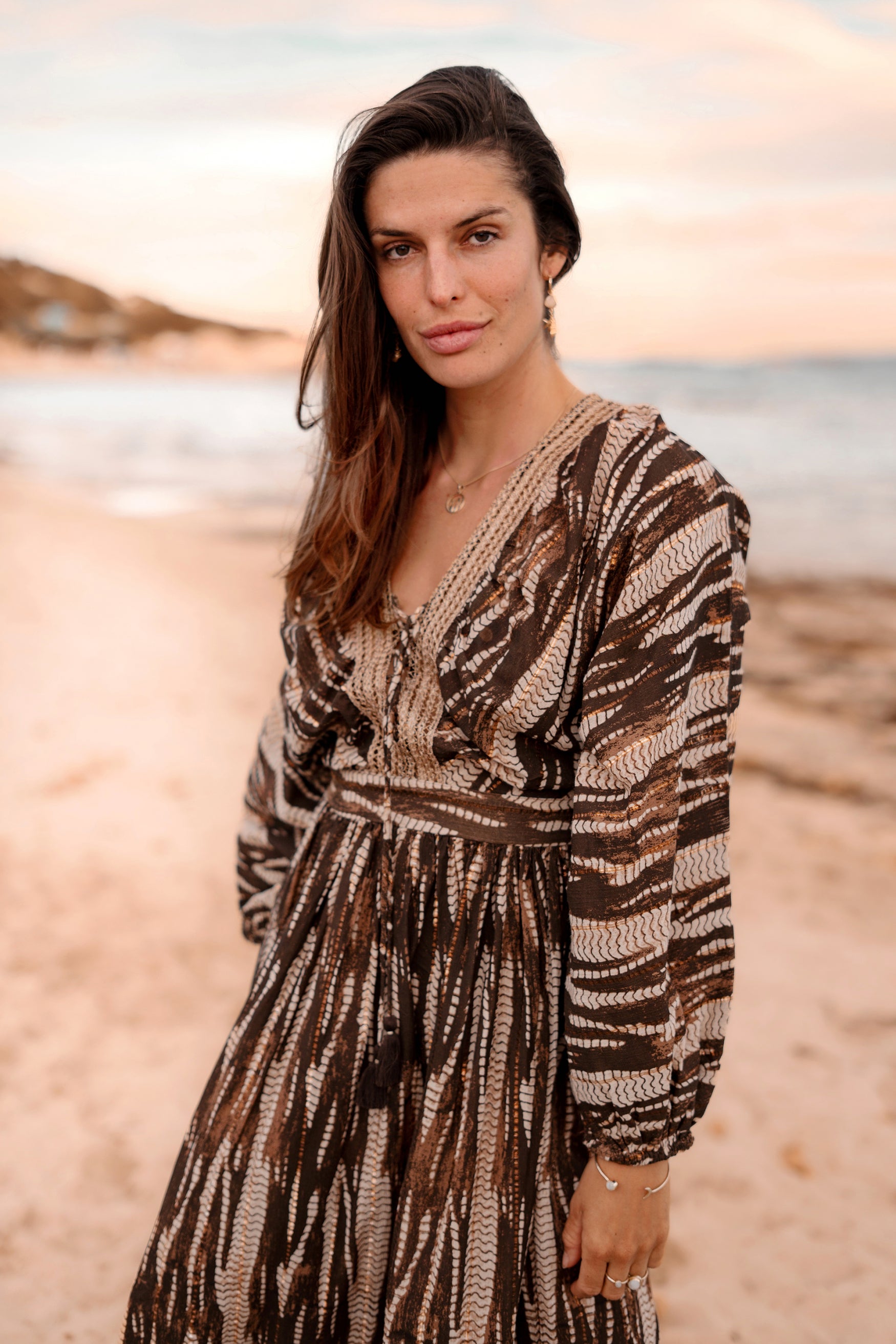 Bohemian jurk in brown van ibzmode, Brands of Ibiza