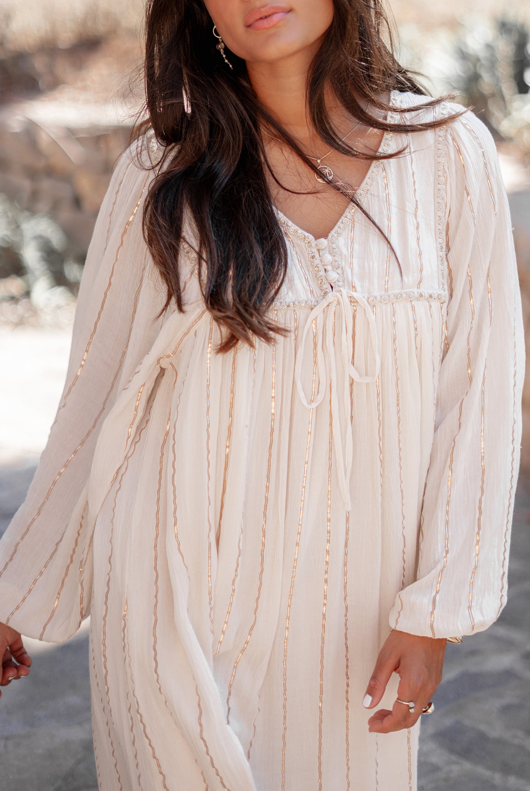 Vestido bohemio en crudo de ibzmode, Marcas de Ibiza