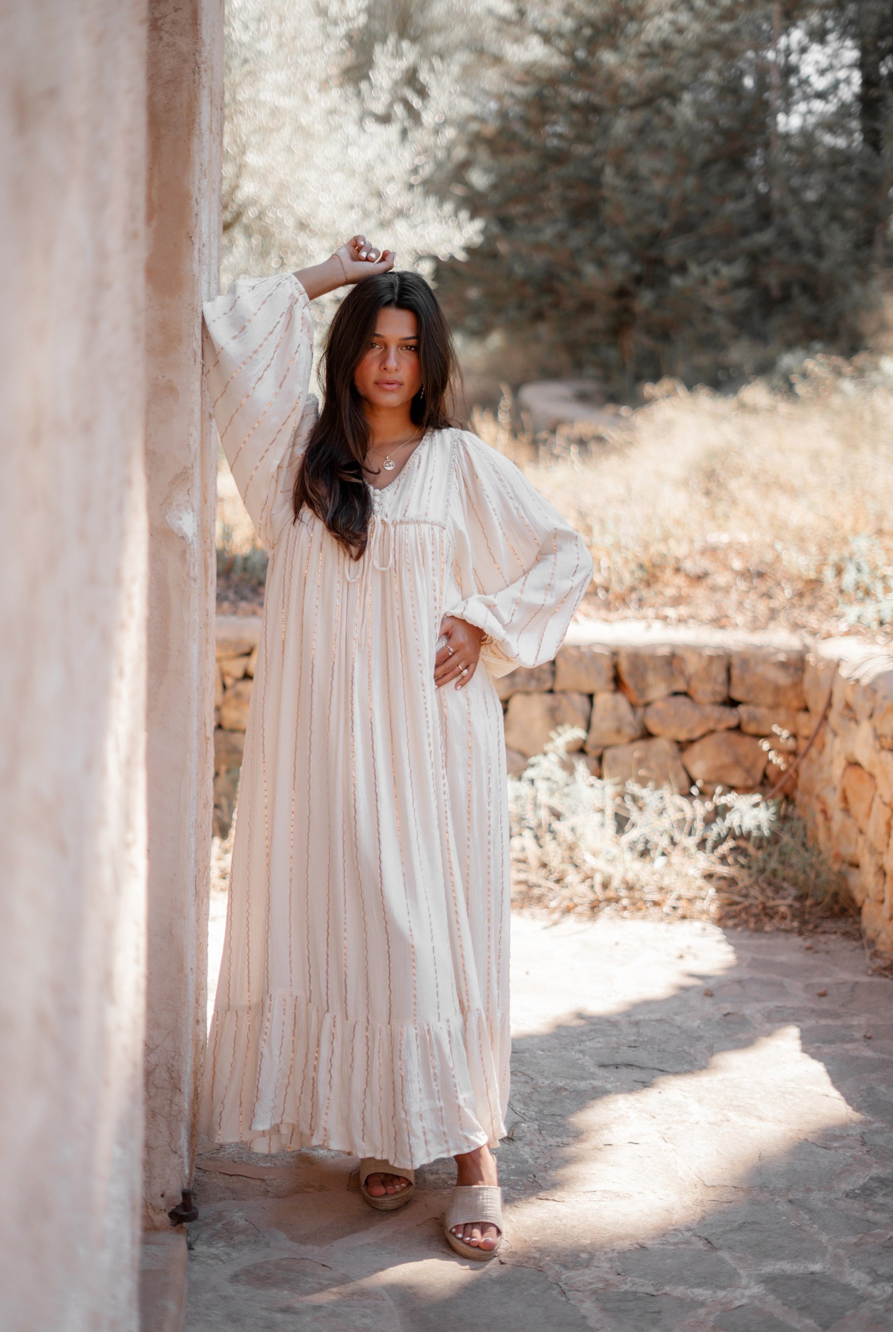 Vestido bohemio en crudo de ibzmode, Marcas de Ibiza