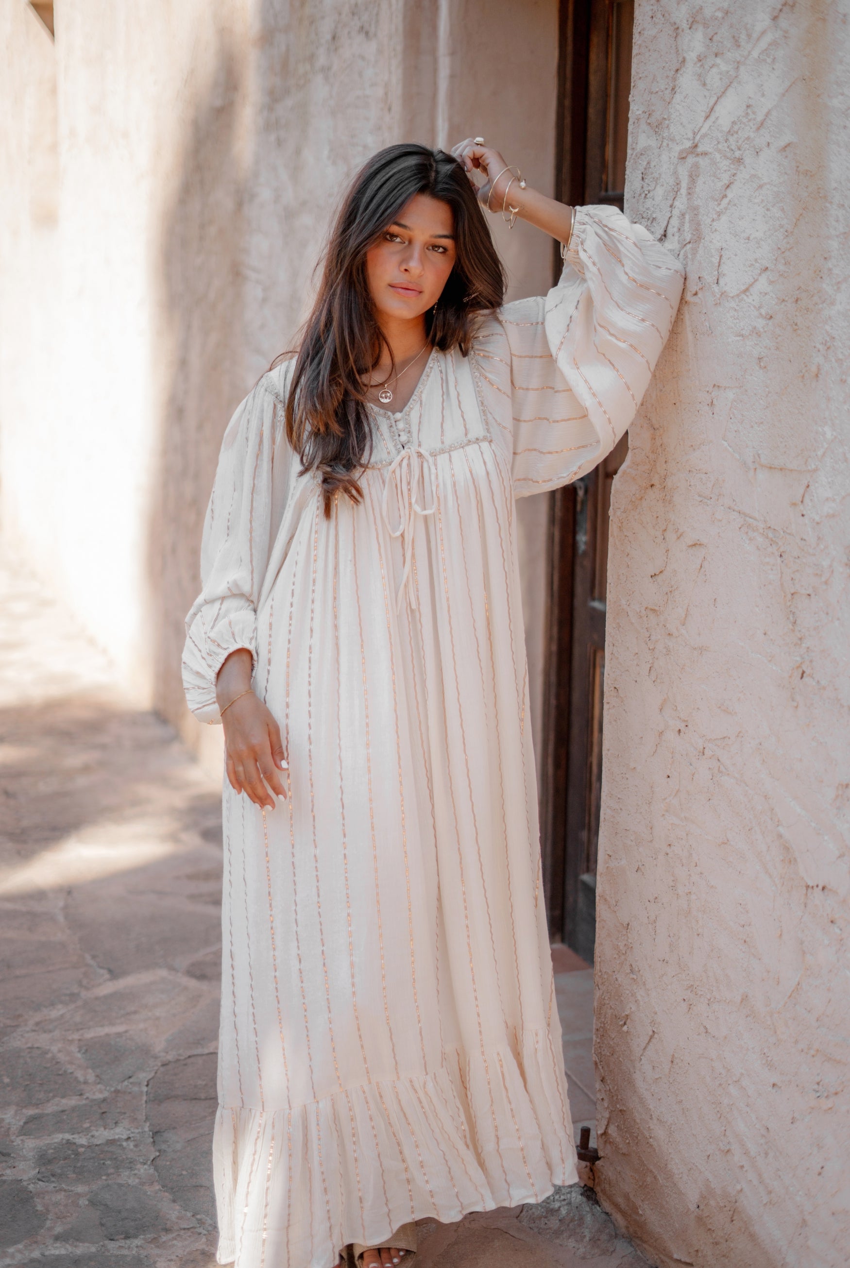 Vestido bohemio en crudo de ibzmode, Marcas de Ibiza