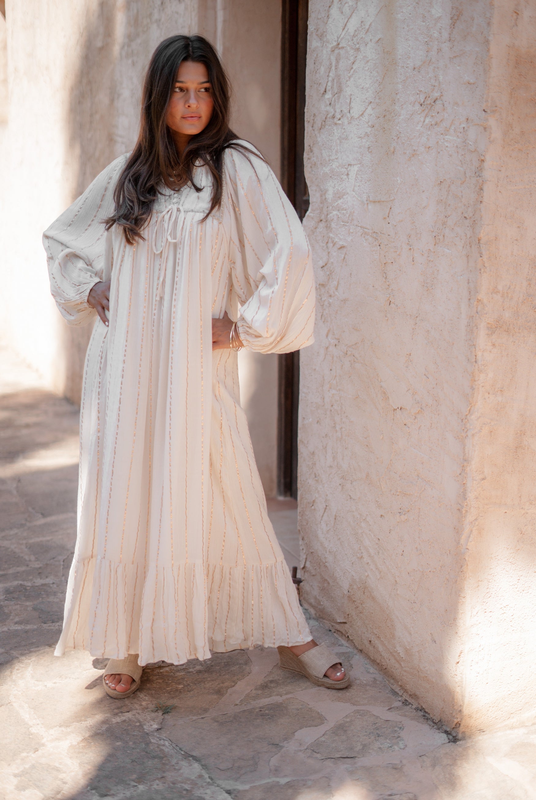 Vestido bohemio en crudo de ibzmode, Marcas de Ibiza