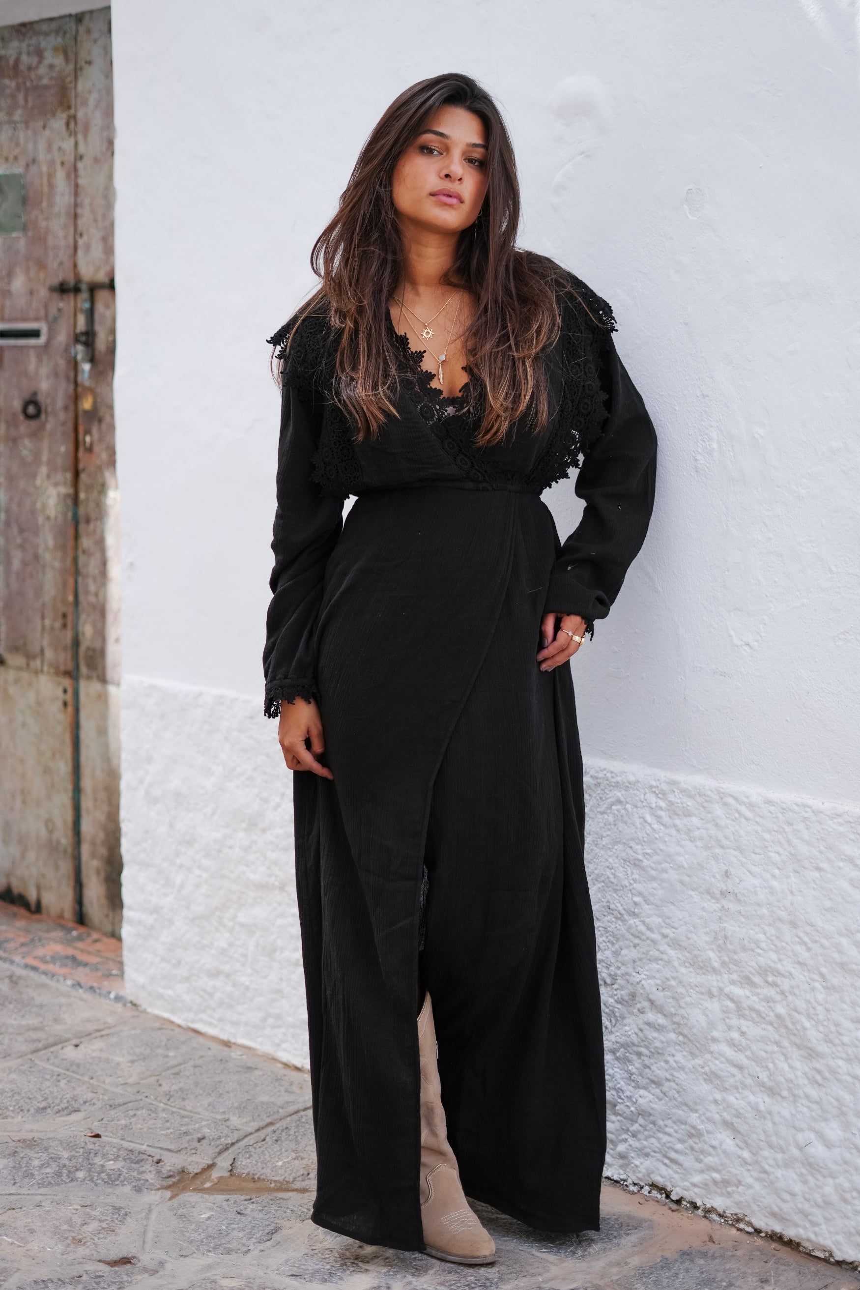Bohemian jurk in black van ibzmode, Brands of Ibiza