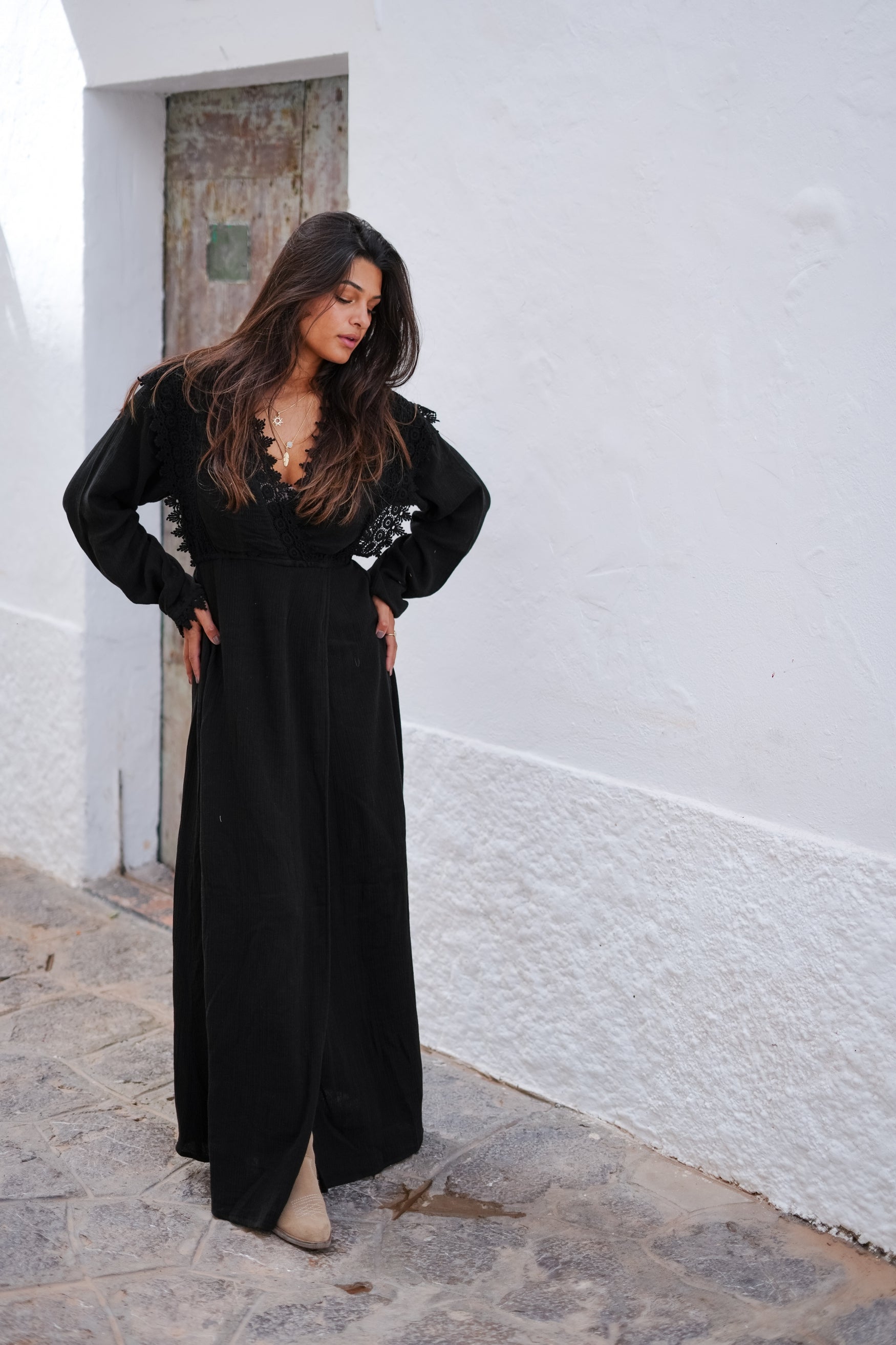 Bohemian jurk in black van ibzmode, Brands of Ibiza