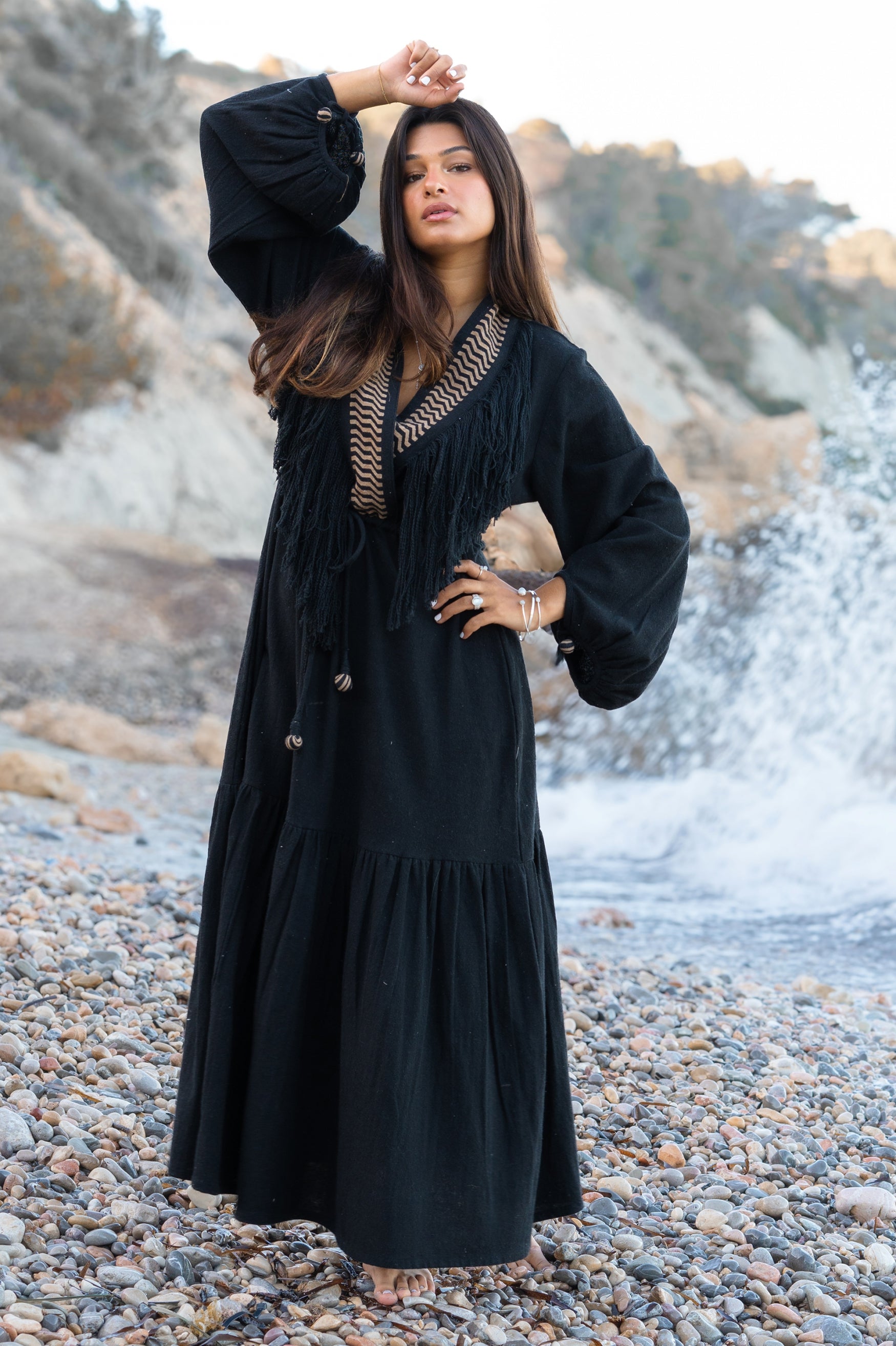 Bohemian jurk in black van ibzmode, Brands of Ibiza